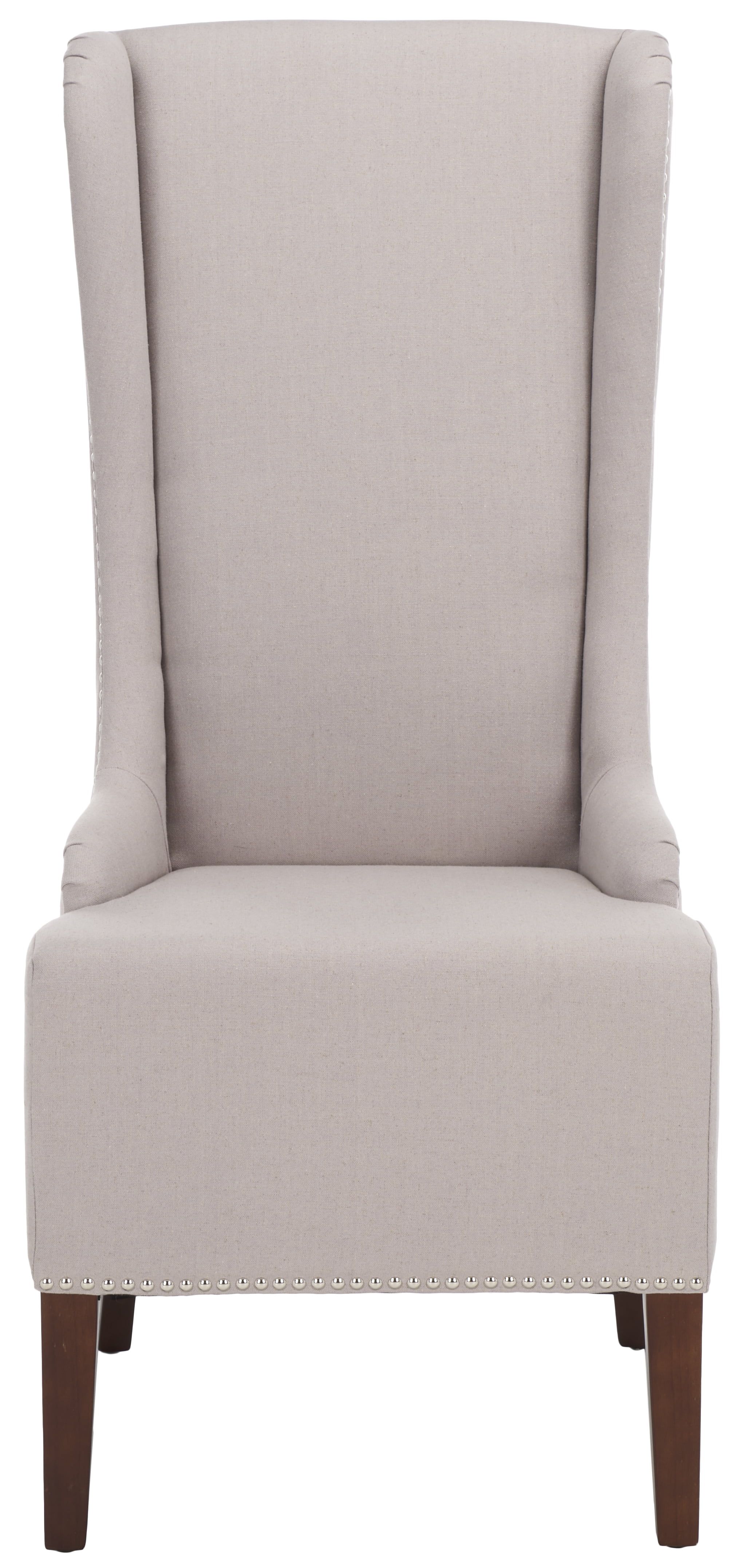 Beige Linen High Back Parsons Side Chair