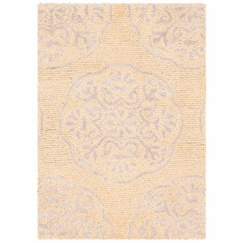 Bella Beige and Silver Hand-Tufted Wool Accent Rug, 2' x 3'