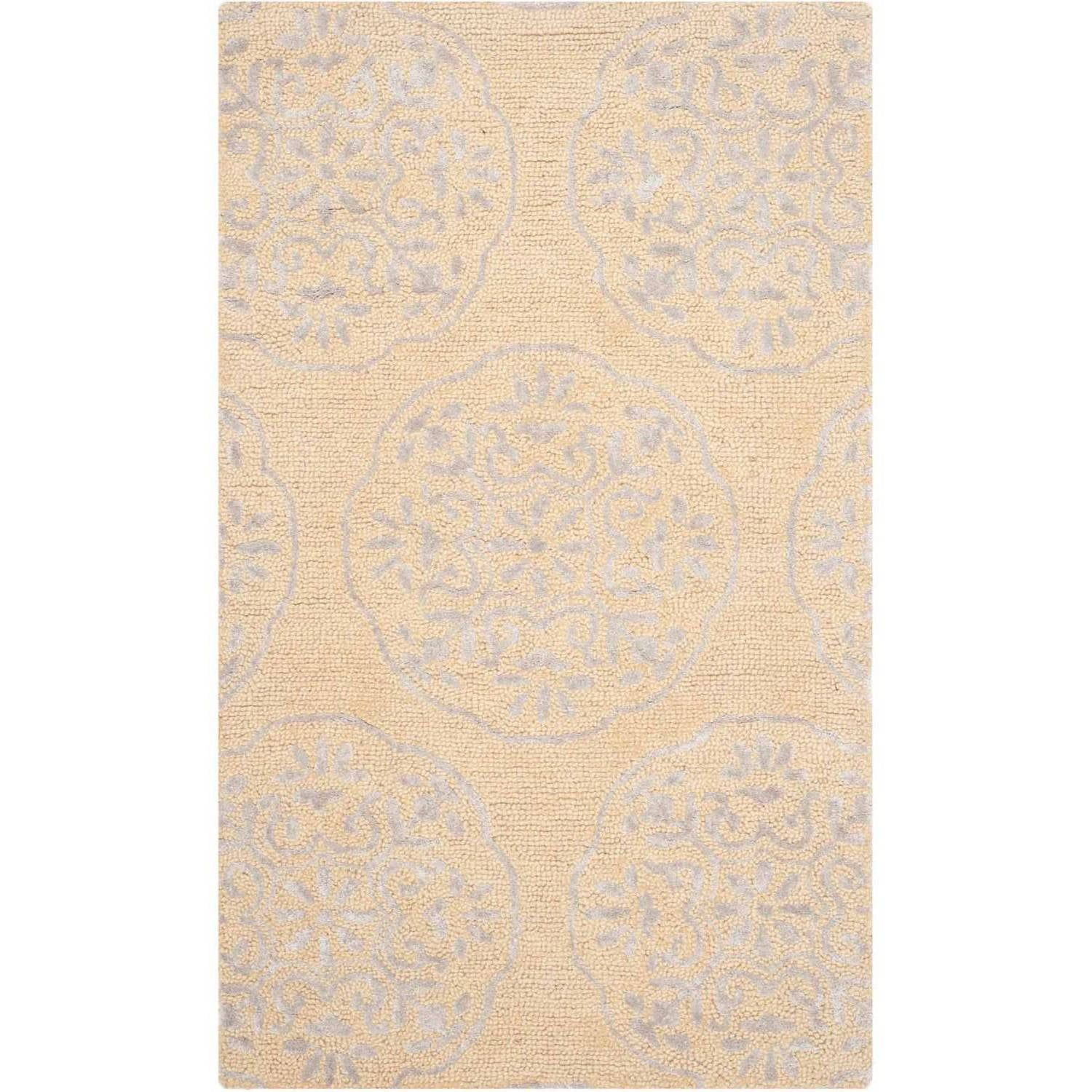 Ivory Elegance 36" Hand-Tufted Wool Rectangular Rug