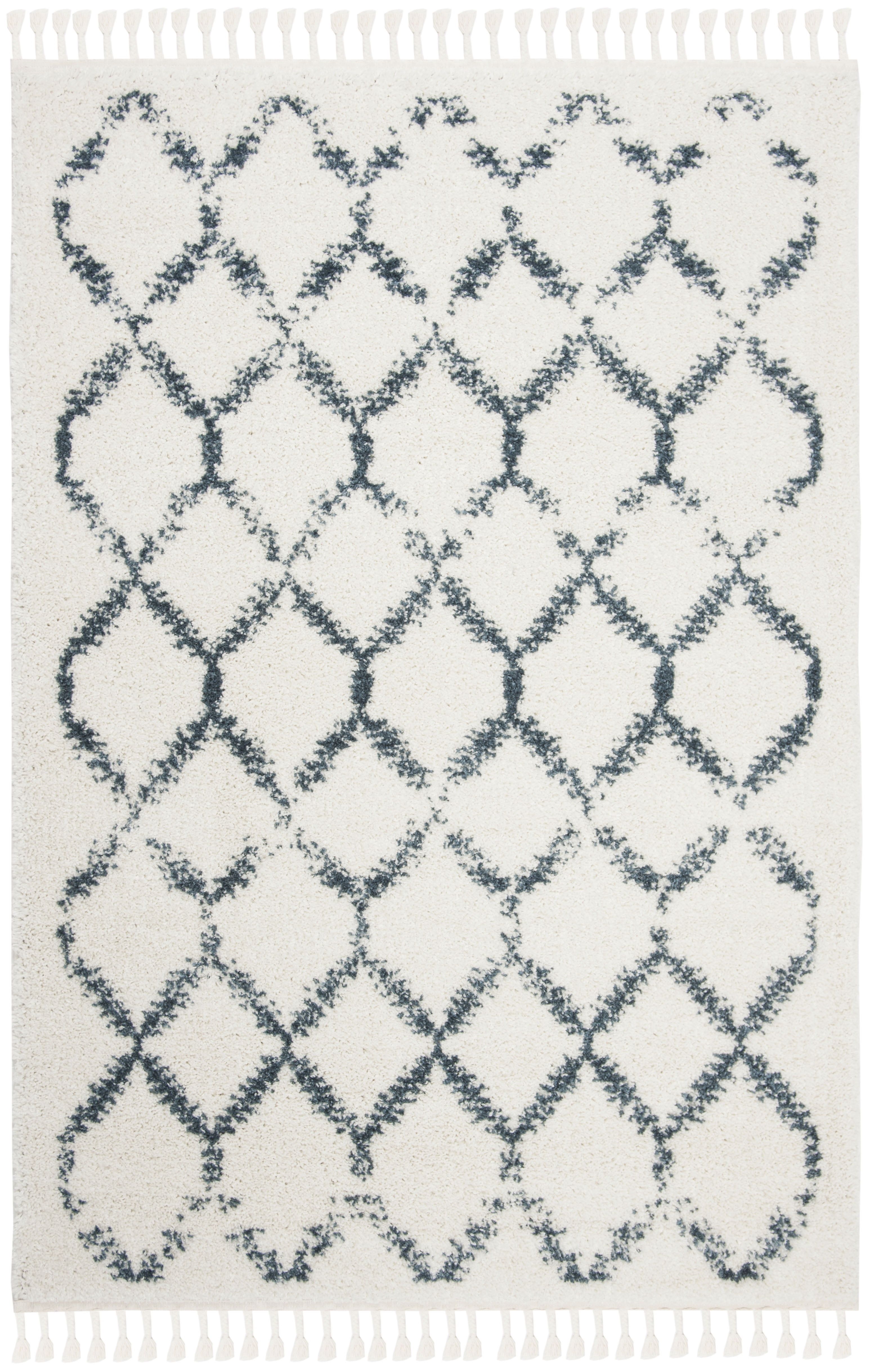 Bohemian Bliss Blue Synthetic Shag Area Rug, 2'2" x 4'