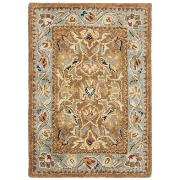 Hand-tufted Traditional Brown Wool Round Accent Rug, 2' x 3'