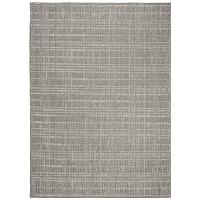Gray Flat Woven Synthetic Indoor/Outdoor Rug 3' x 5'