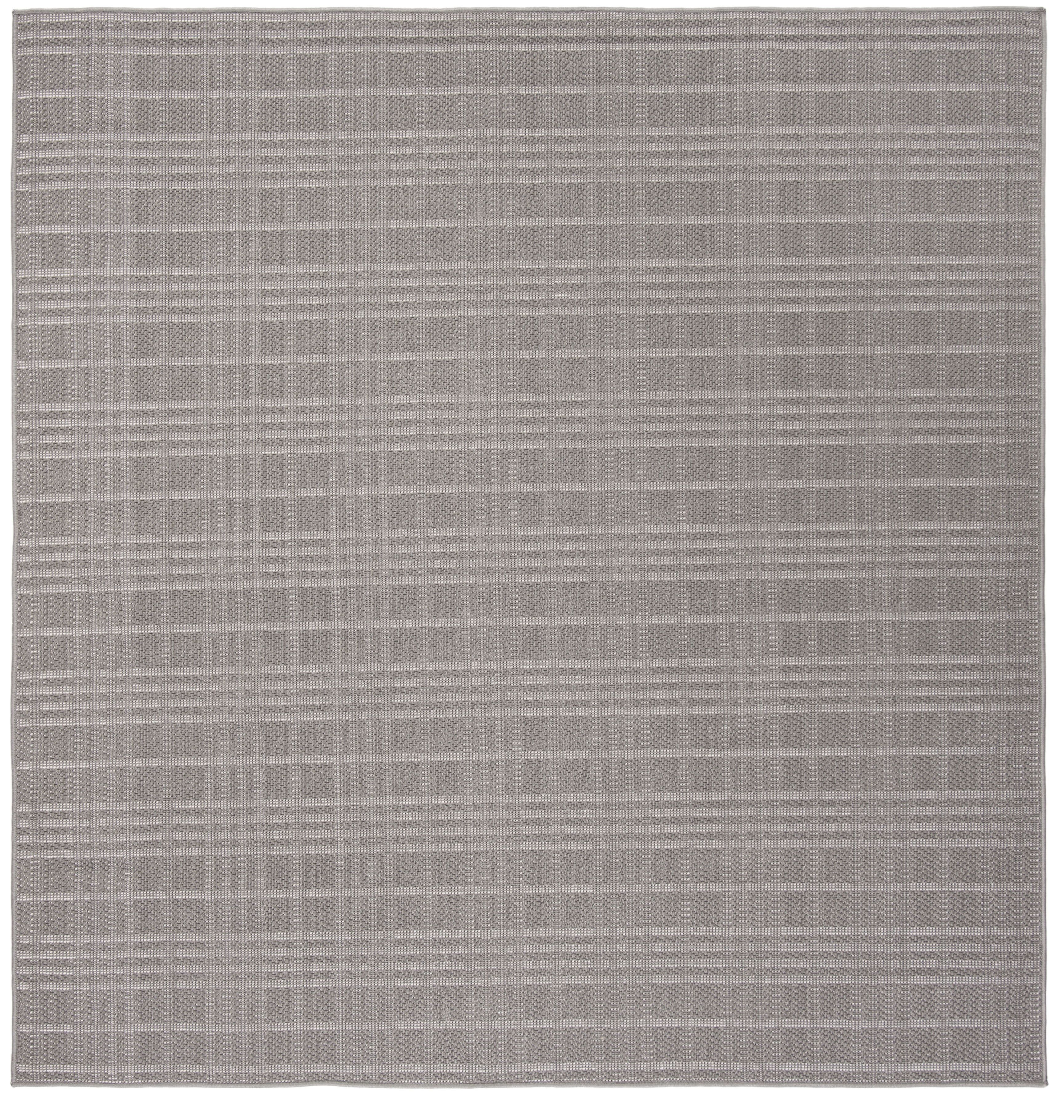 Modern Geometric Gray 5' Square Synthetic Area Rug