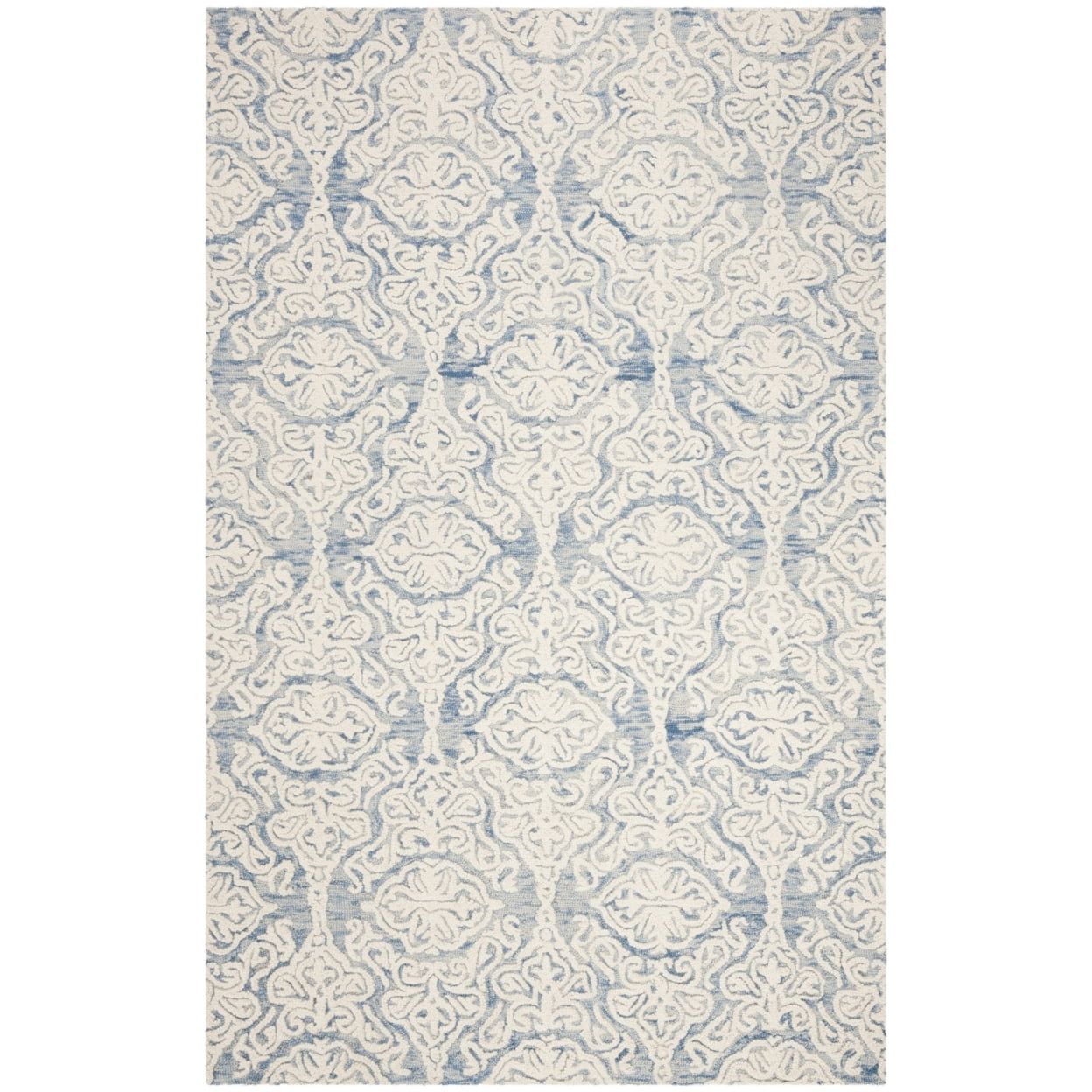 Ivory Tufted Handmade Wool Rectangular 6' x 9' Rug