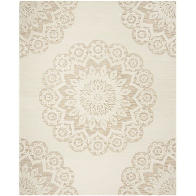 Ivory Elegance Hand-Tufted Wool Round Accent Rug, 2' x 3'