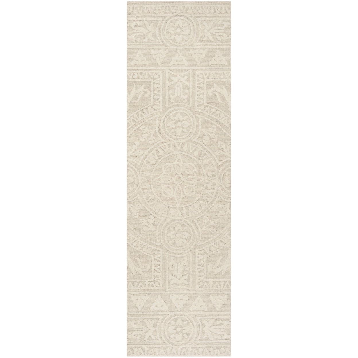 Ivory Handmade Wool Tufted Runner Rug, 2'3" x 6'