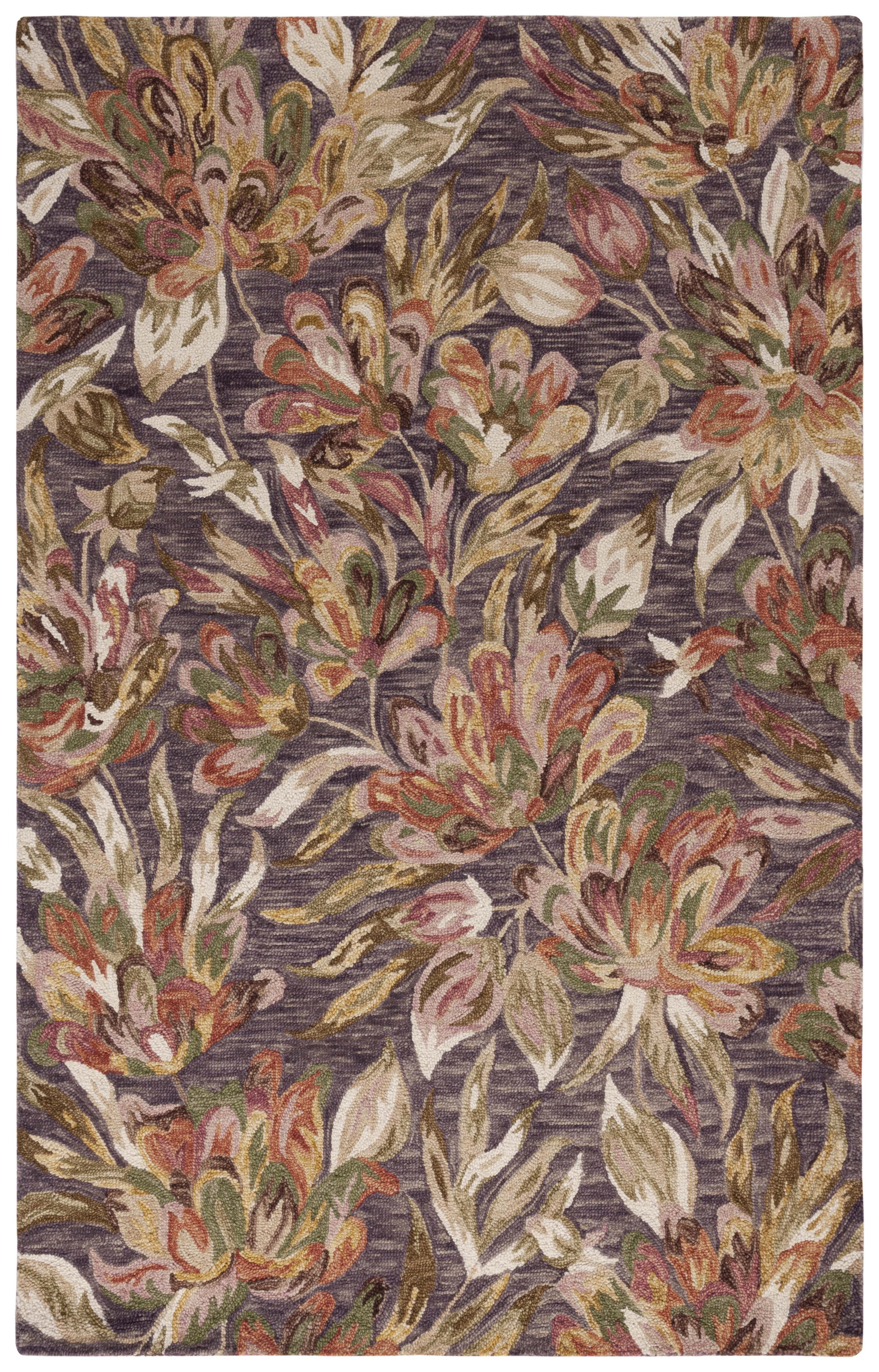 SAFAVIEH Blossom Tobias Floral Area Rug, Purple/Sage, 4' x 6'