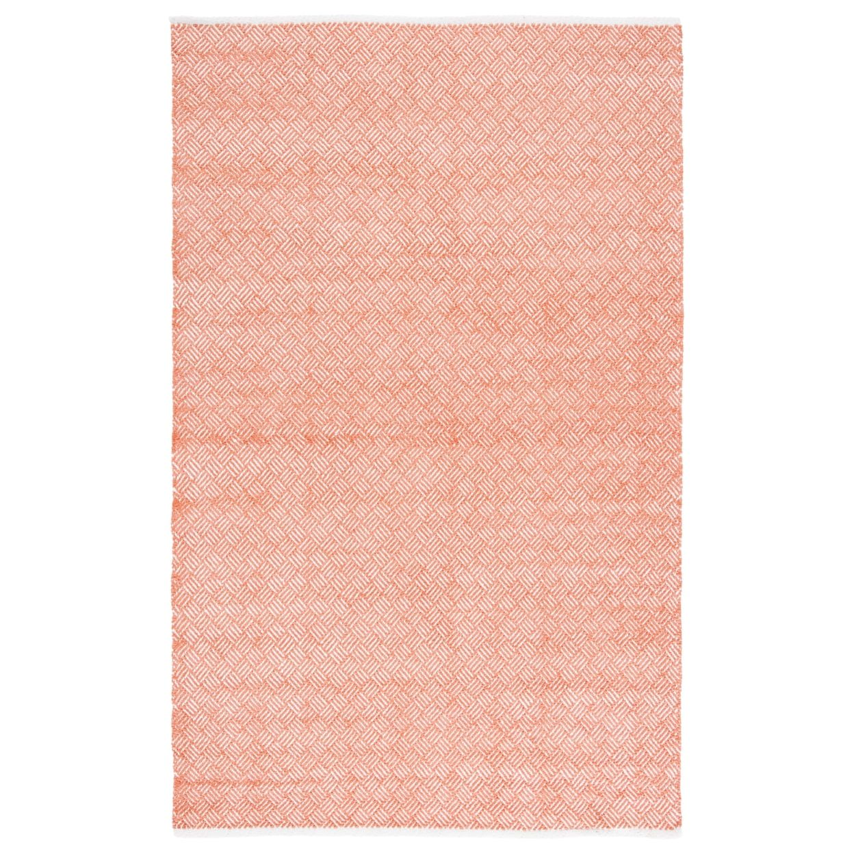 Handmade Tufted Geometric Wool-Cotton Blend 6' x 9' Area Rug in Orange