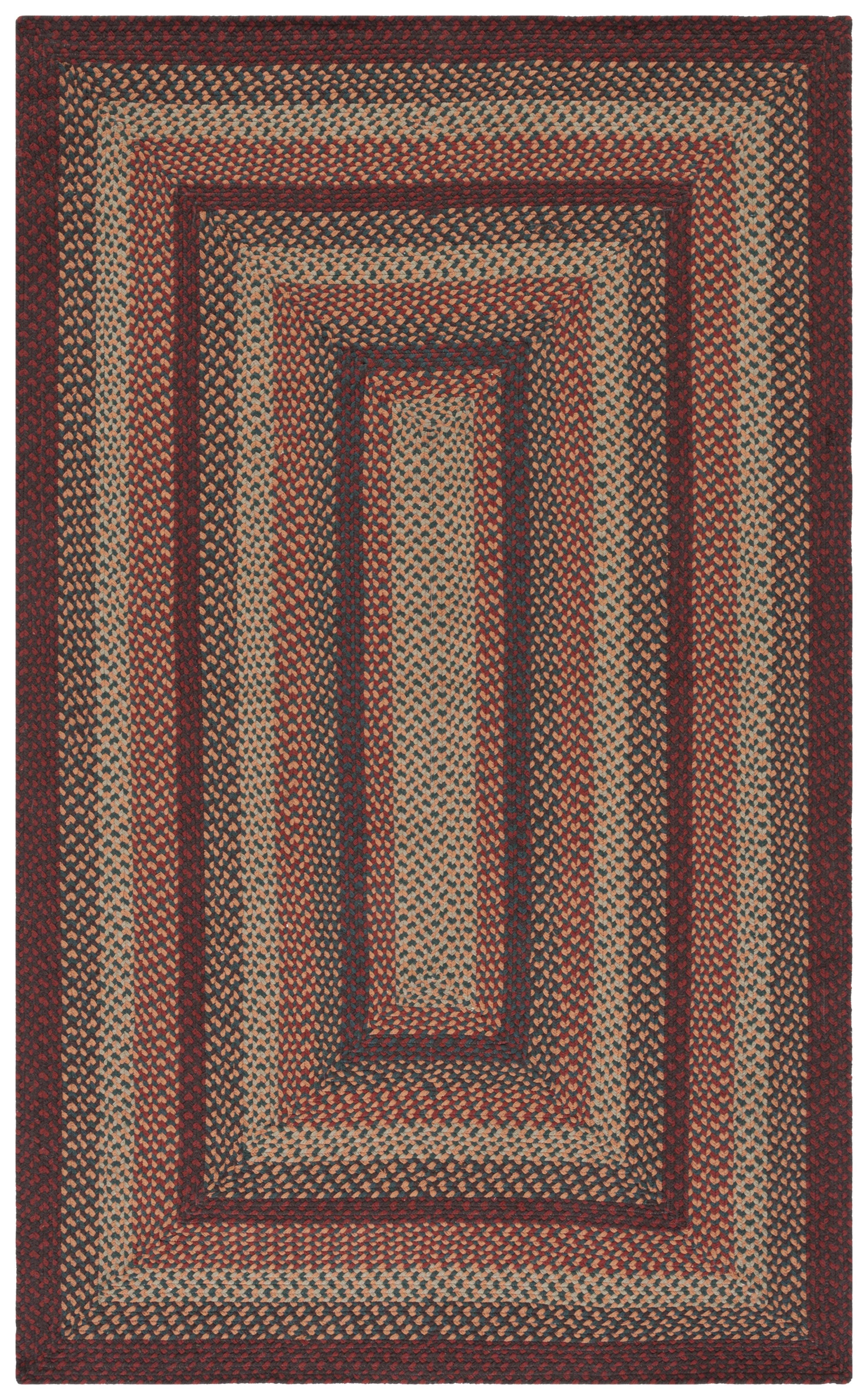 SAFAVIEH Braided Claes Color Bordered Area Rug, Brown/Rust, 5' x 8'