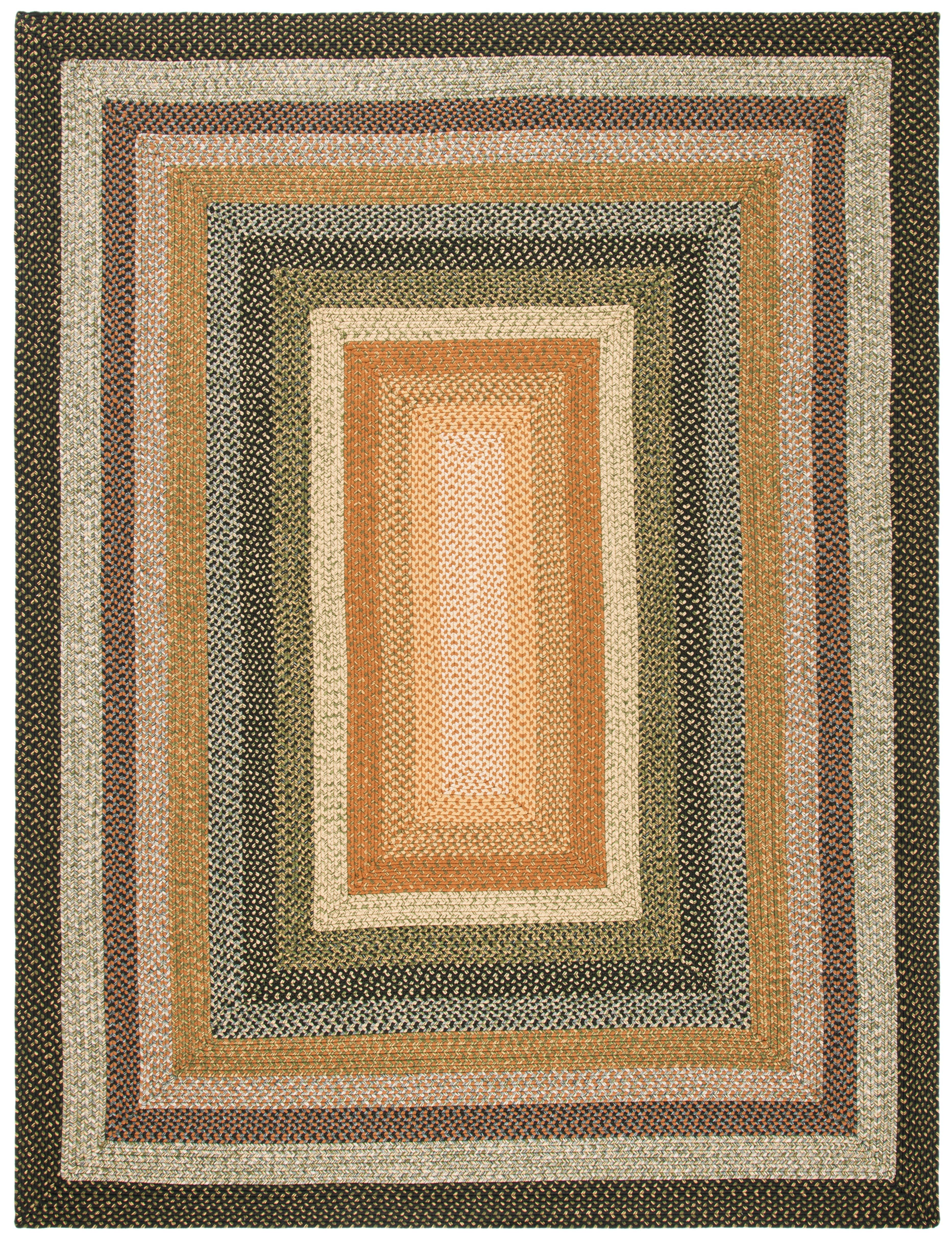 Handwoven Multi-Color Geometric Braided Synthetic Area Rug, 9' x 12'