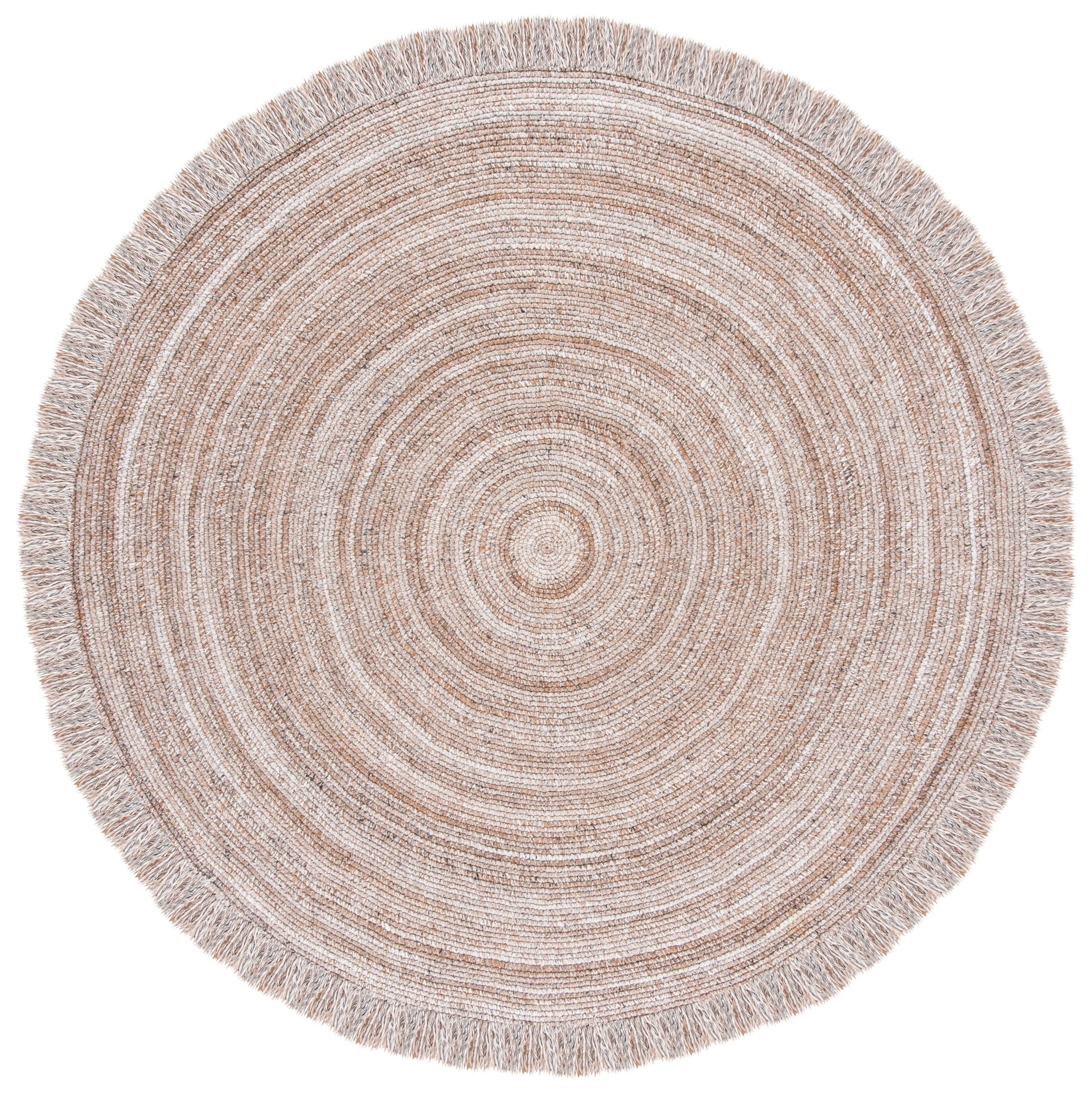 Natural Braided Round Reversible 3' Area Rug