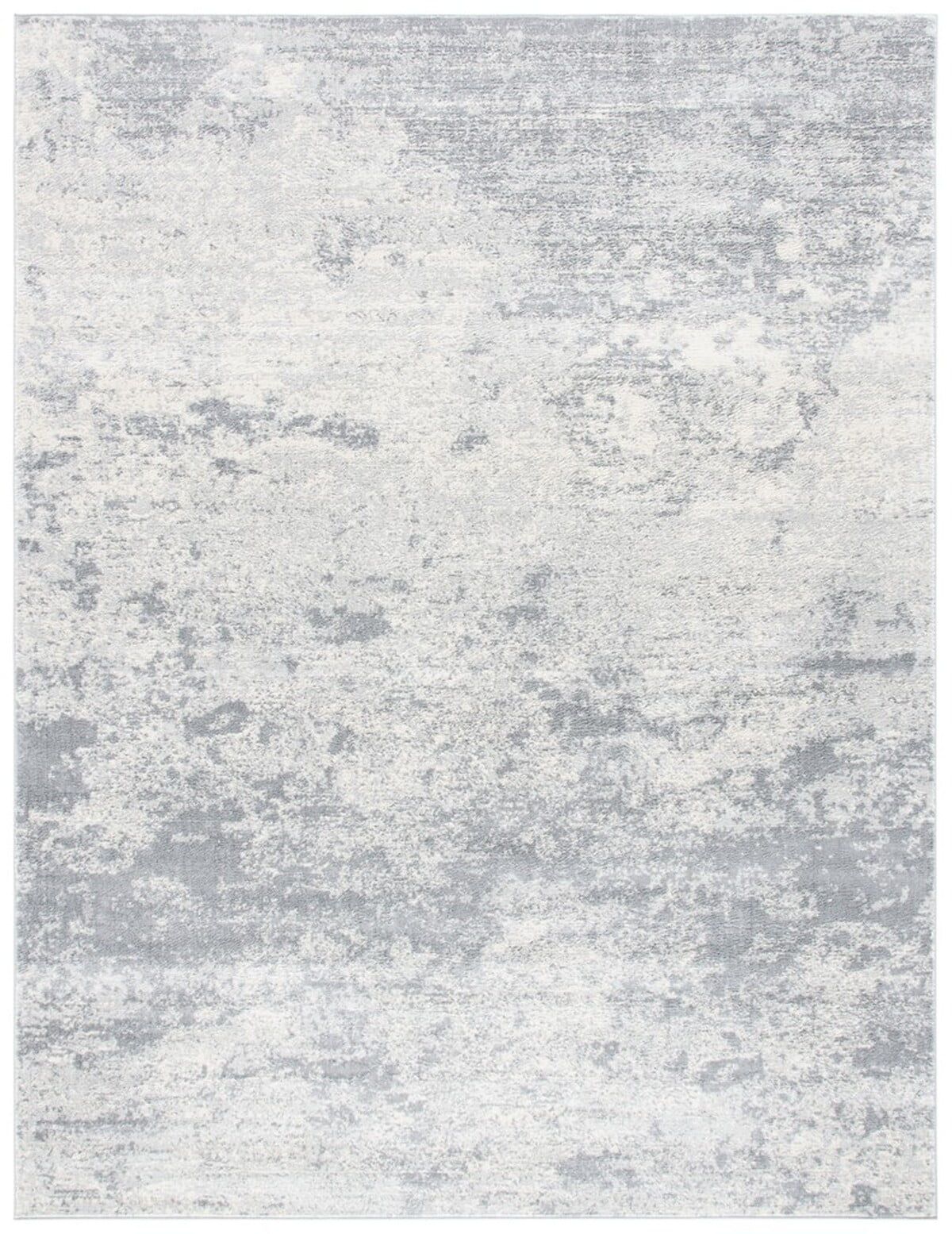 Gray Reversible Rectangular Stain-Resistant Synthetic Area Rug