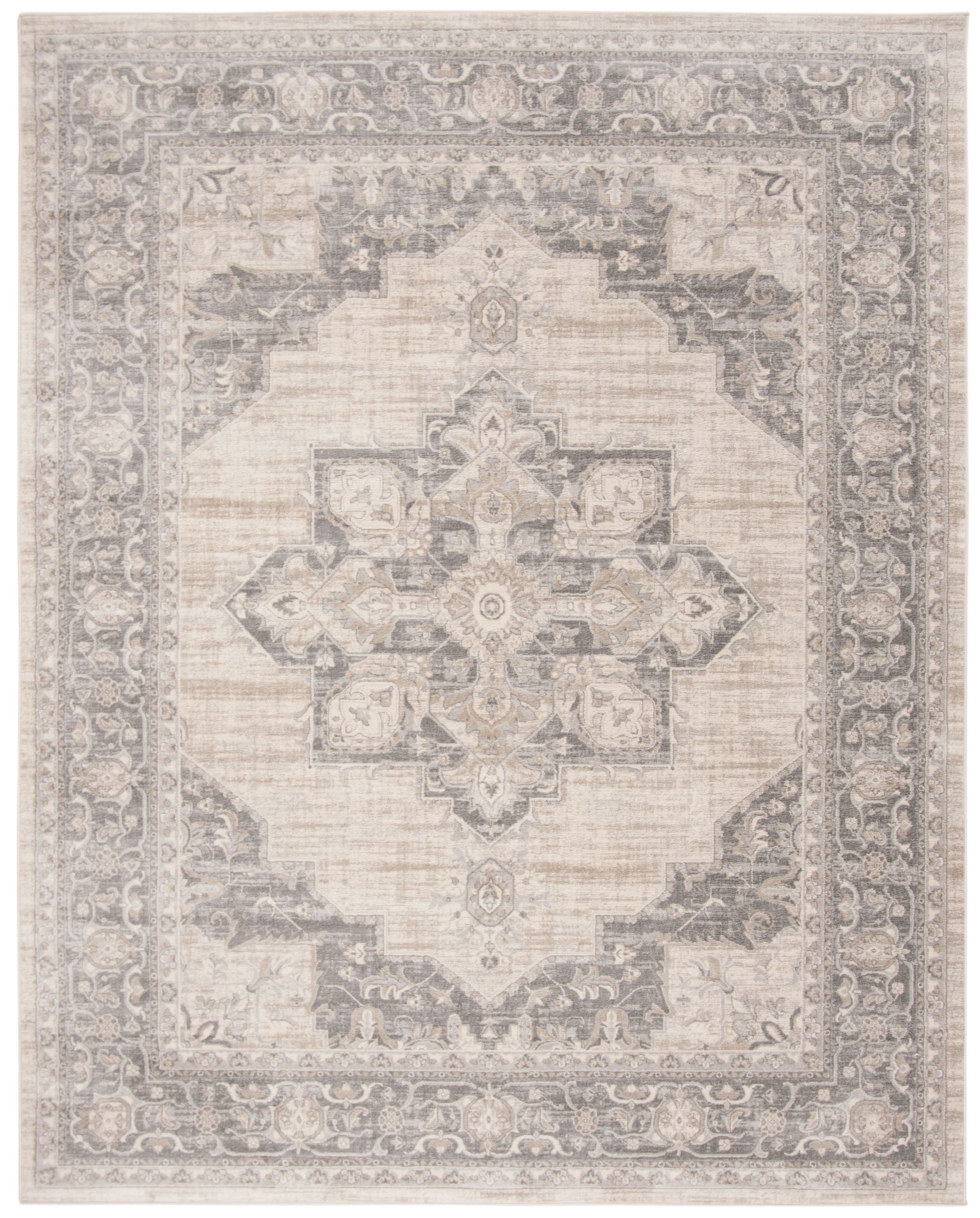 Grand Heirloom 12' x 15' Cream & Grey Synthetic Area Rug