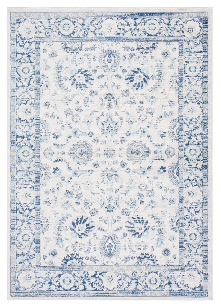 Blue Synthetic Stain-Resistant 9' x 12' Area Rug