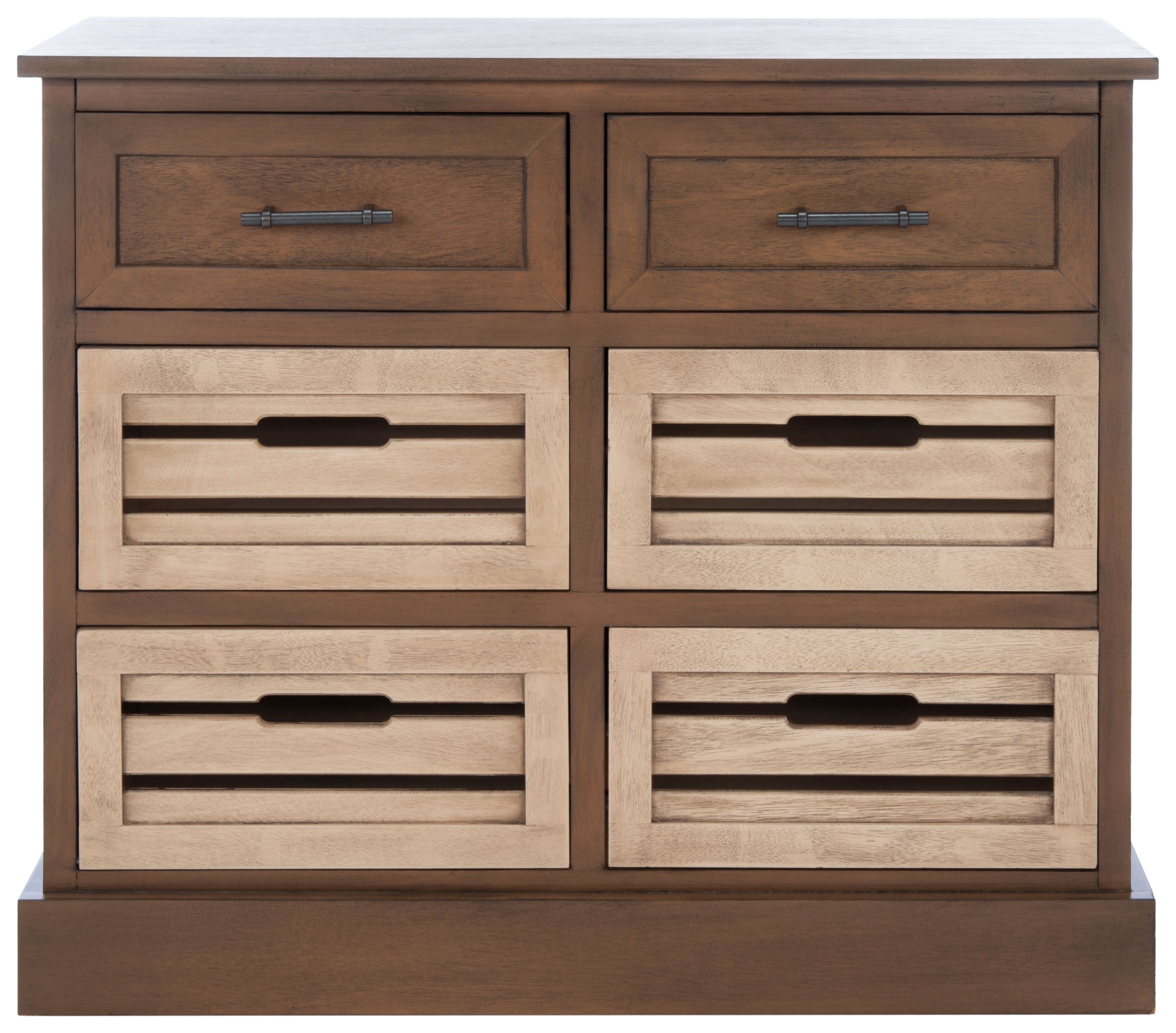 Briar Brown and Sand 6-Drawer Farmhouse Storage Chest