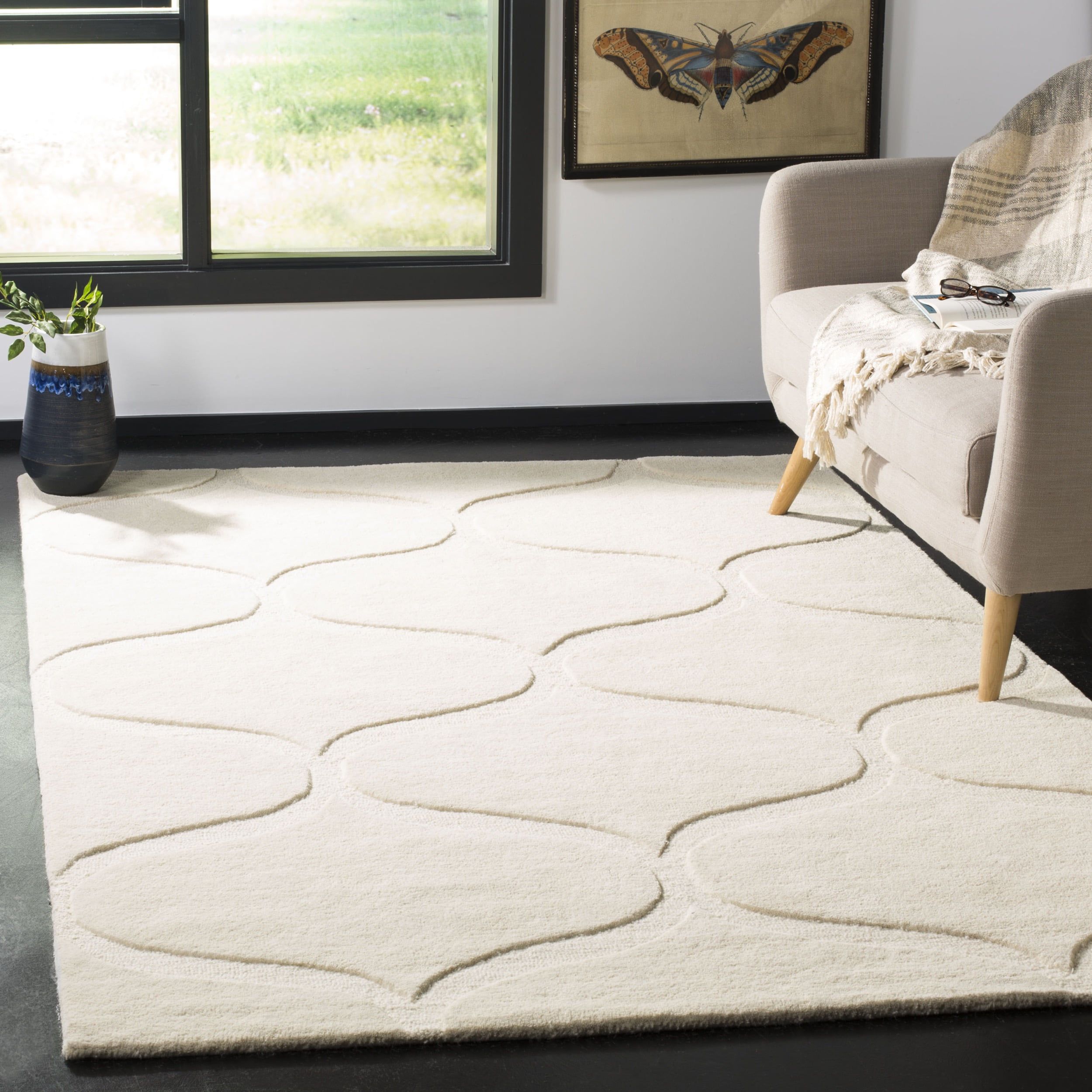 Ivory Elegance 8' x 10' Hand-Tufted Wool Area Rug