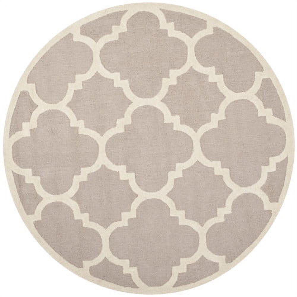 Hand-Tufted Beige Ivory Wool 10' Round Area Rug