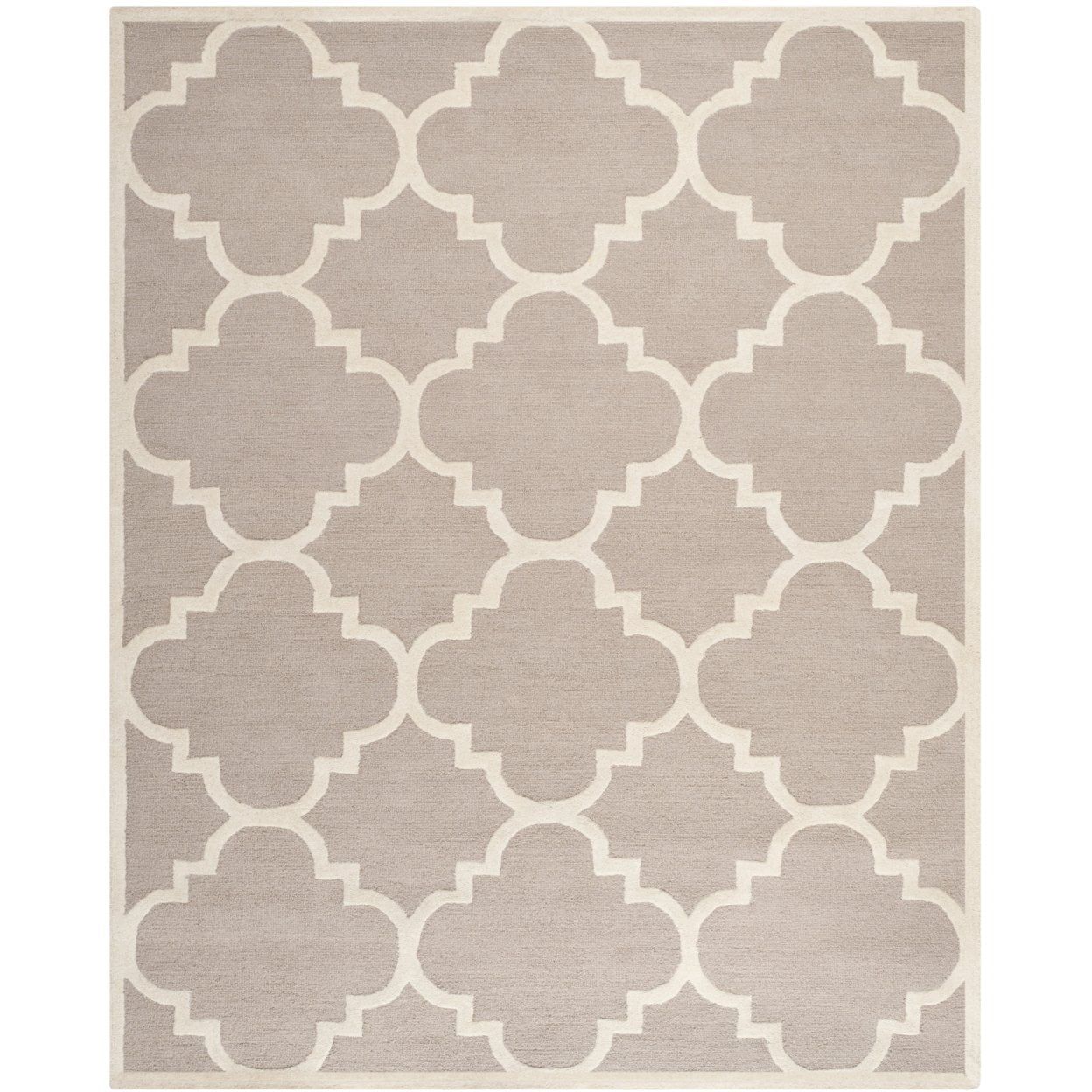Hand-tufted Classic Beige & Ivory Wool Area Rug 4' x 6'
