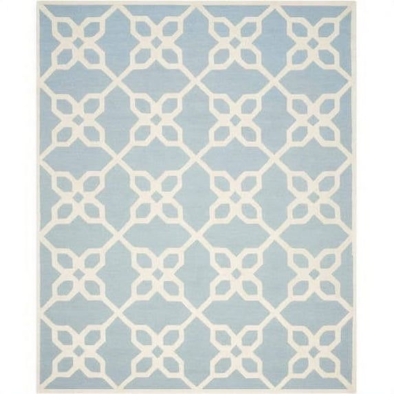 Hand-Tufted Cambridge Elegance Blue Ivory Wool 8' x 10' Rug