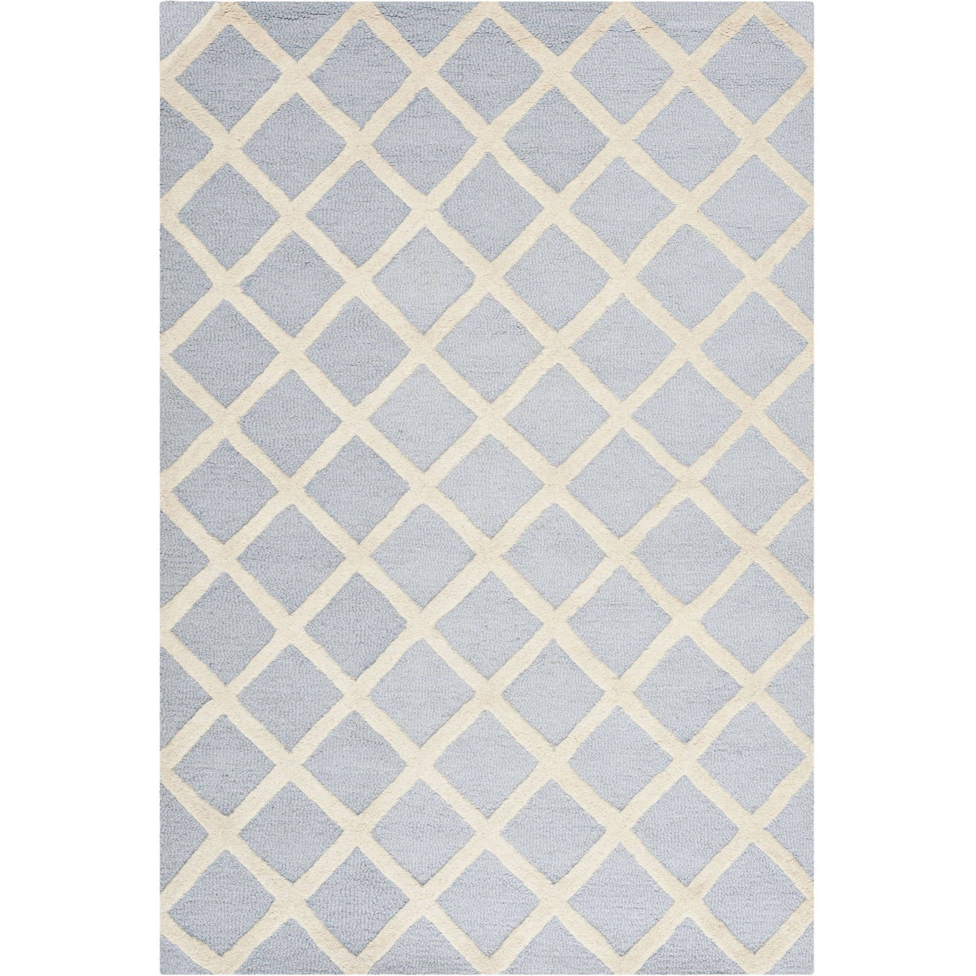 Cambridge Light Blue Ivory 4' x 6' Hand-Tufted Wool Rug