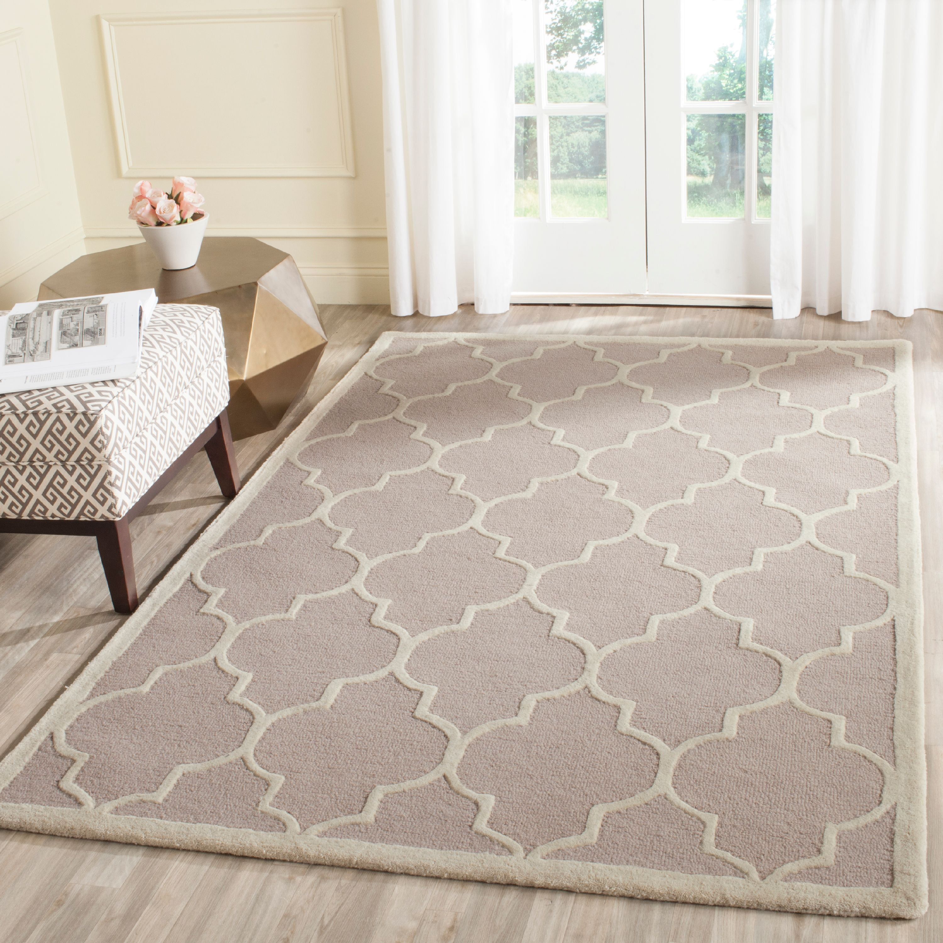 Hand-tufted Beige/Ivory Square Wool 8' x 10' Area Rug