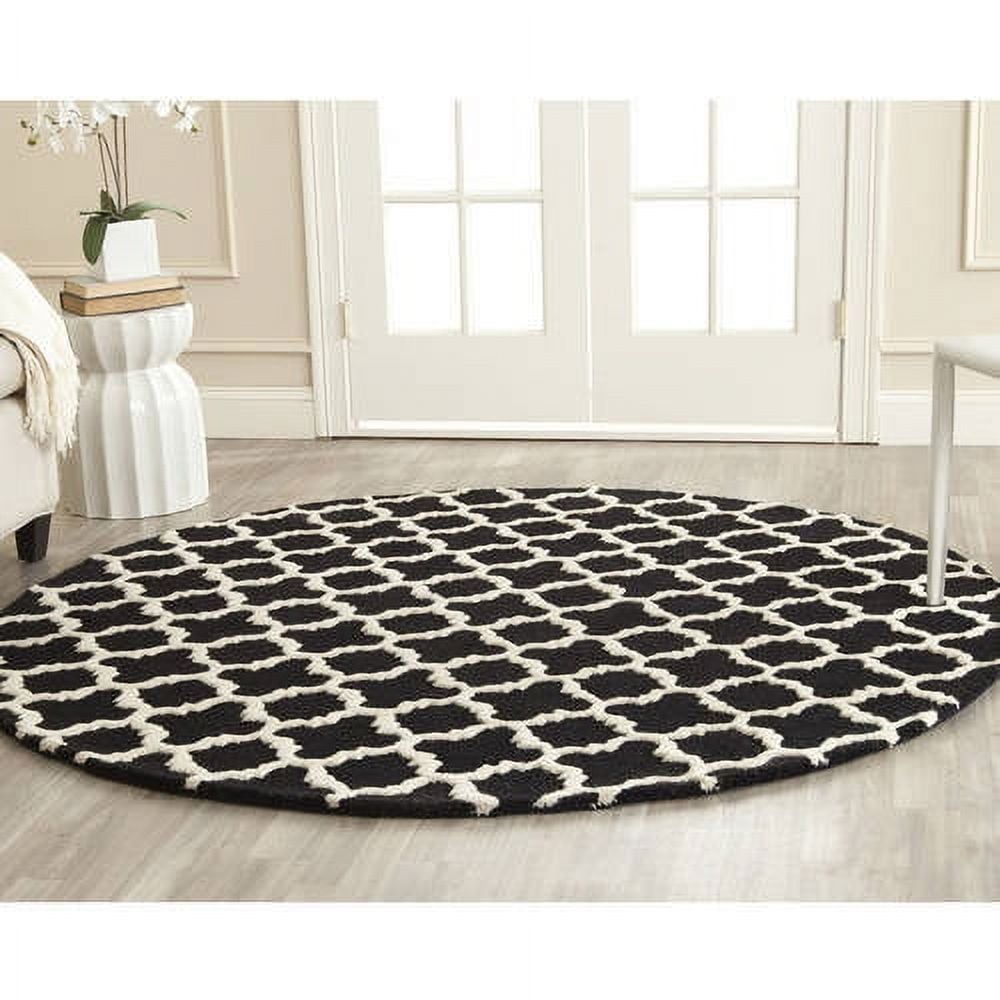 Hand-Tufted Classic Black Wool 30" Rectangular Area Rug