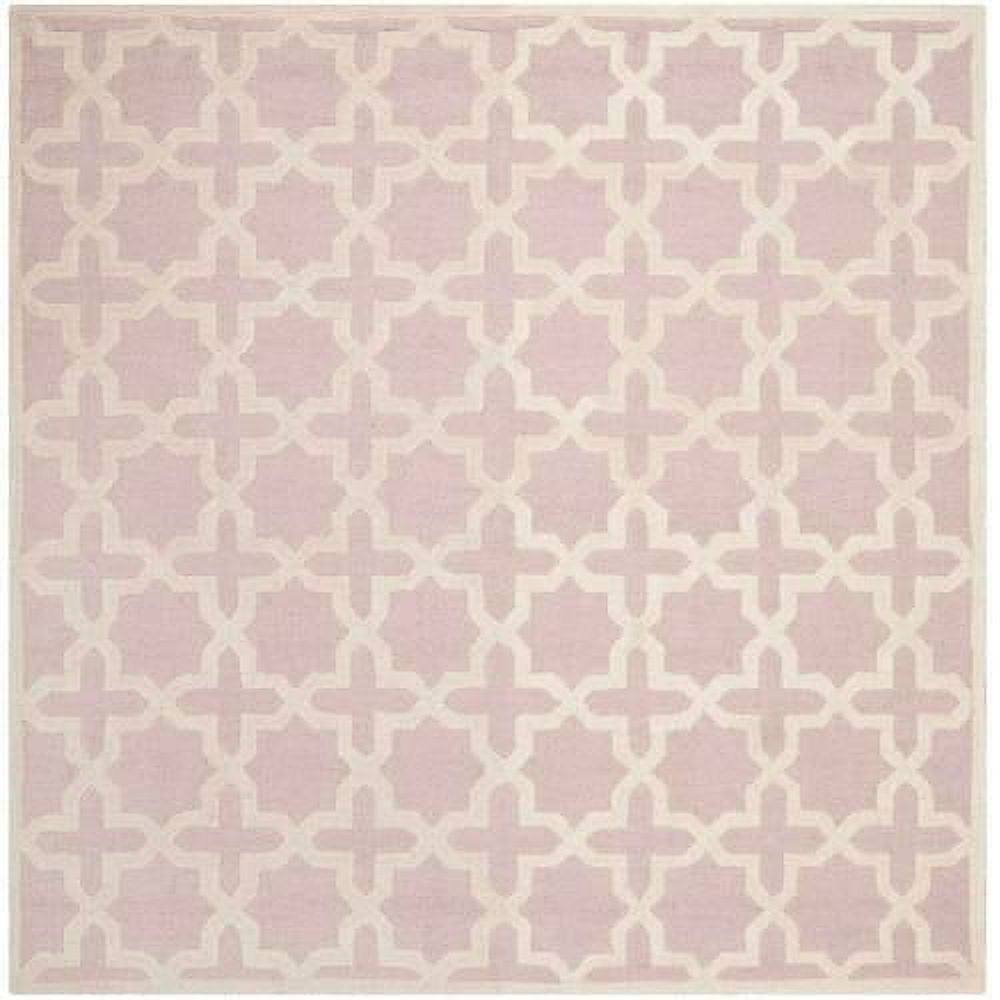 Hand-Tufted Cambridge Elegance Wool Rug in Light Pink & Ivory, 10' x 14'