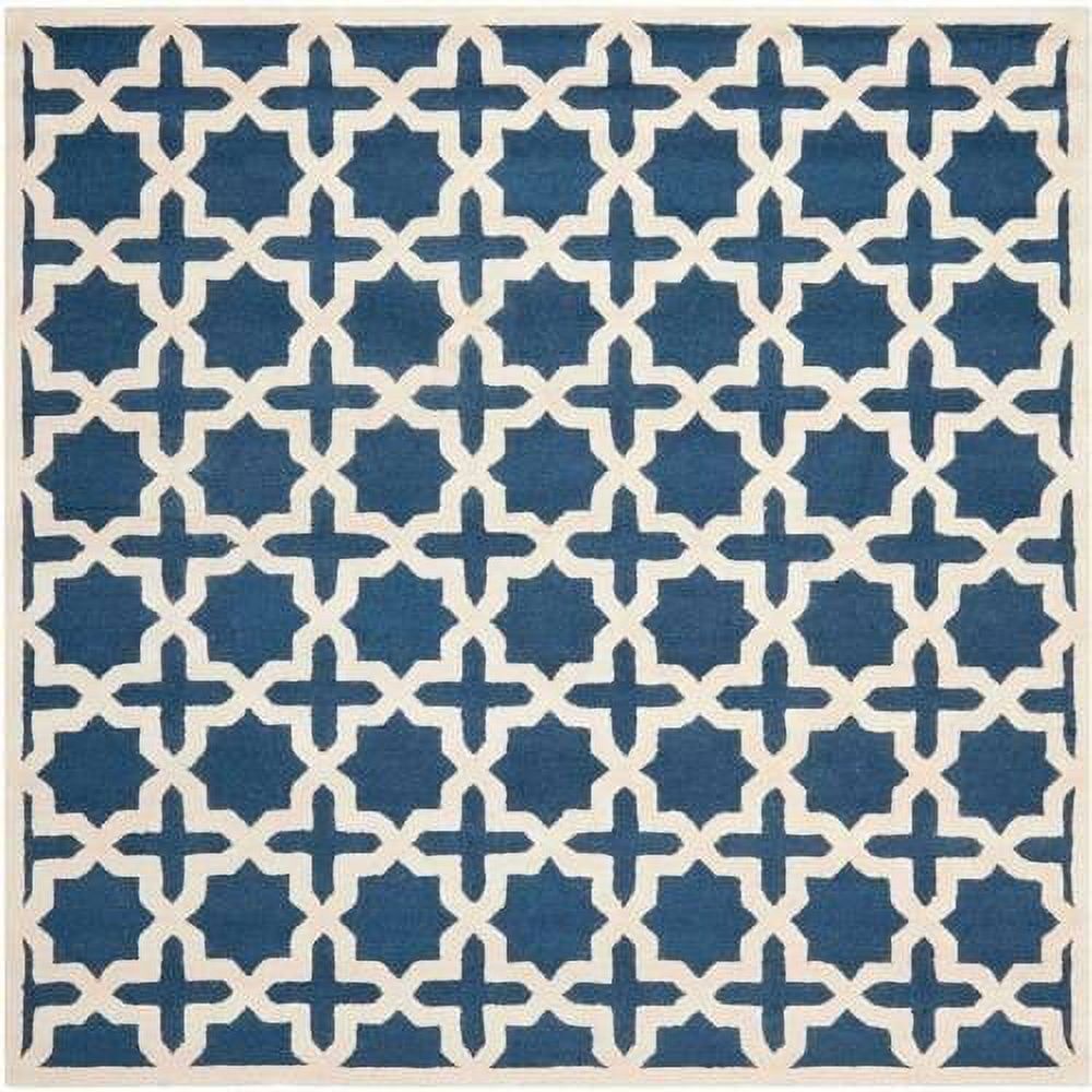 Beige/Ivory Hand-Tufted Wool Square Area Rug, 8' x 8'