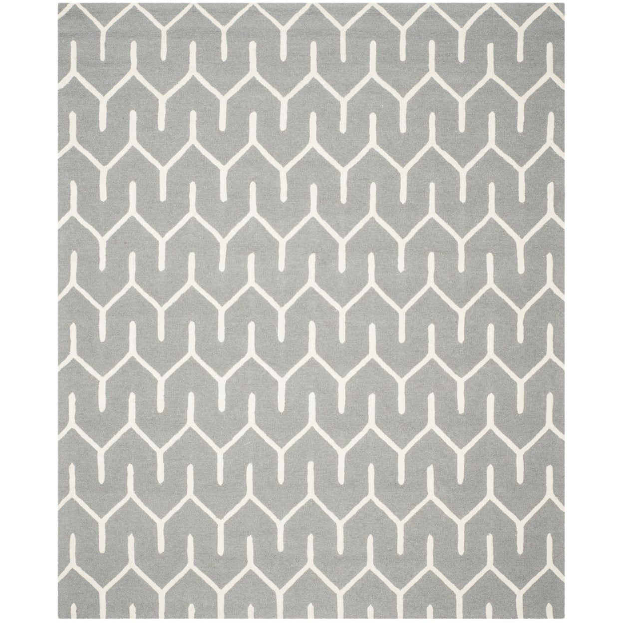 Gray Hand-Tufted Wool Geometric 2' x 3' Area Rug