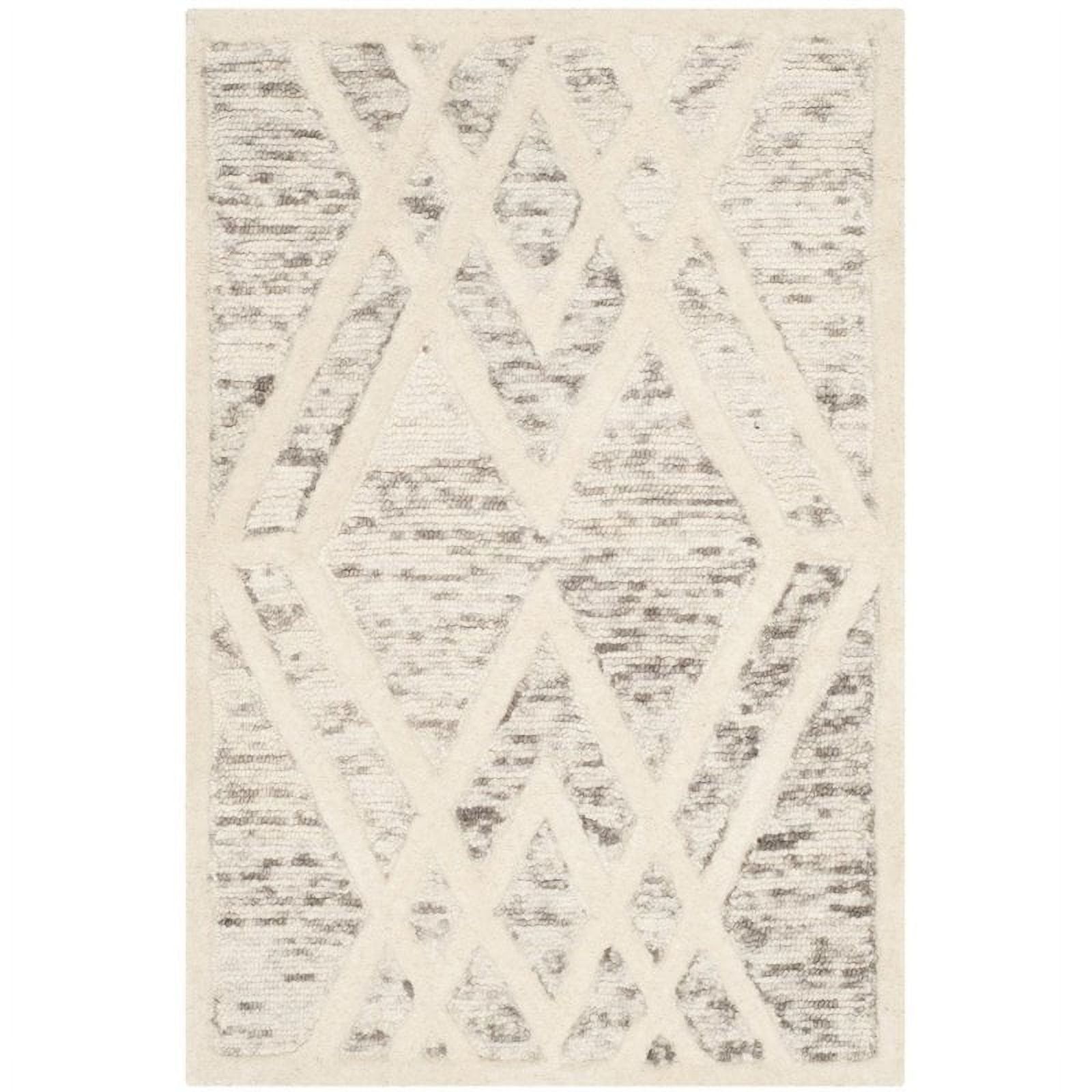 Handmade Elegance Light Brown & Ivory Wool 8' x 10' Area Rug