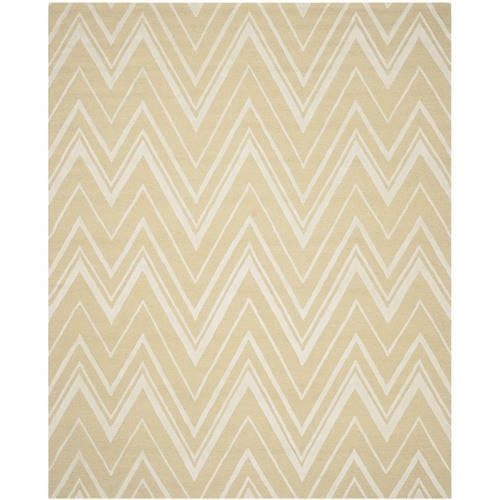 Elegant Off-White and Gold 36" x 24" Hand-Tufted Wool Area Rug