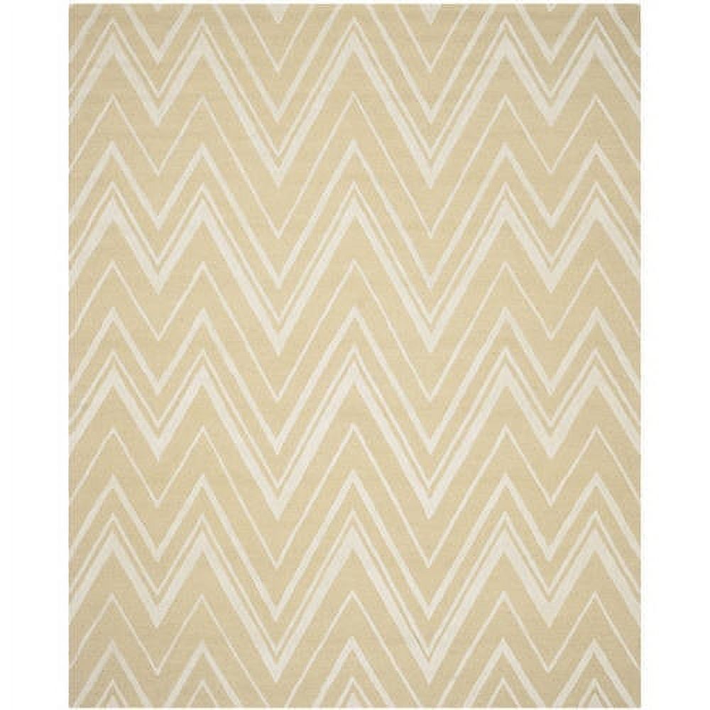 Light Gold and Ivory Hand-Tufted Wool Area Rug, 3' x 5'