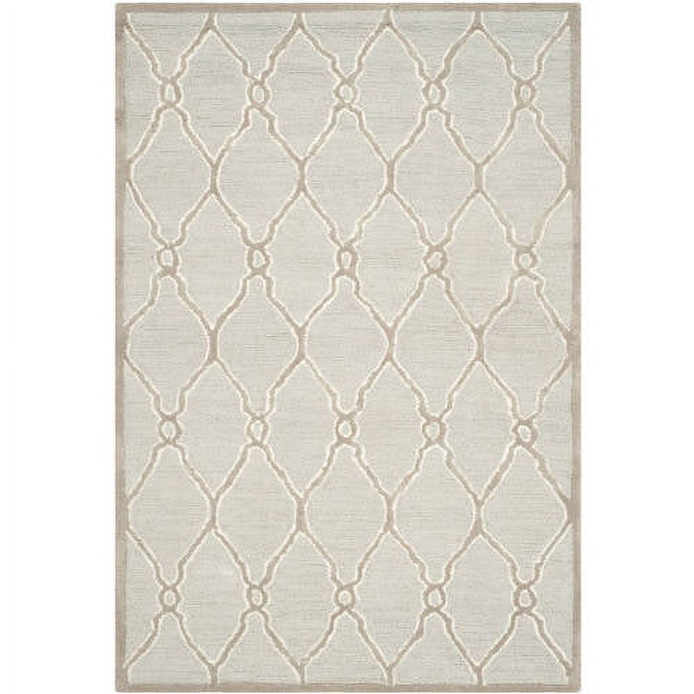 Gray Hand-Tufted Wool Round Area Rug, 47"