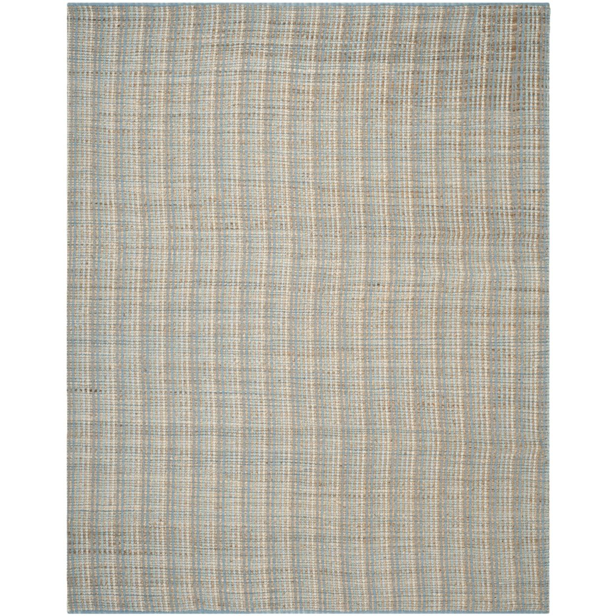 Coastal Charm Gray Stripe Cotton Area Rug, 10' x 14', Handmade and Reversible