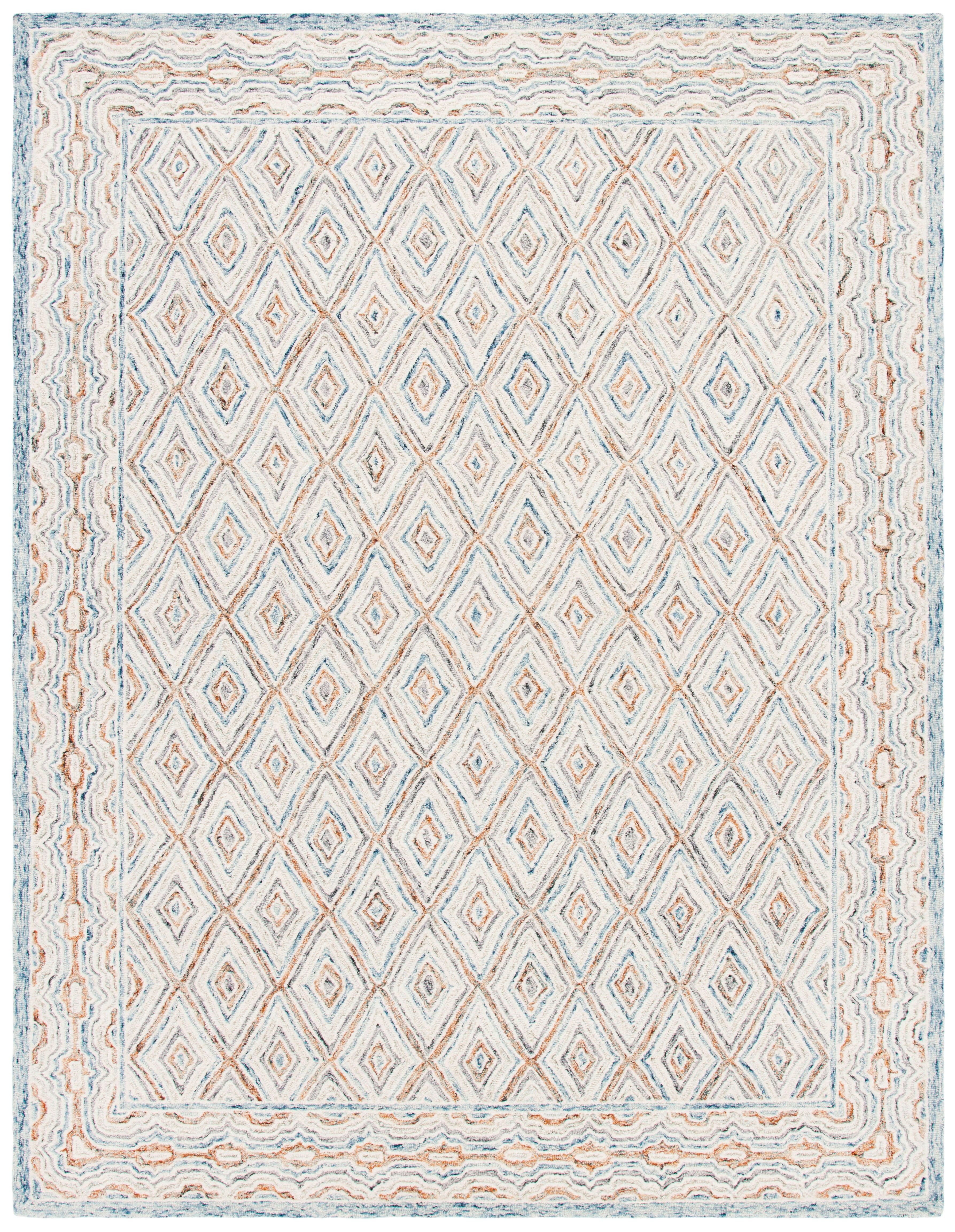 Hand-Tufted Artisan Blue Wool 9' x 12' Rectangular Area Rug