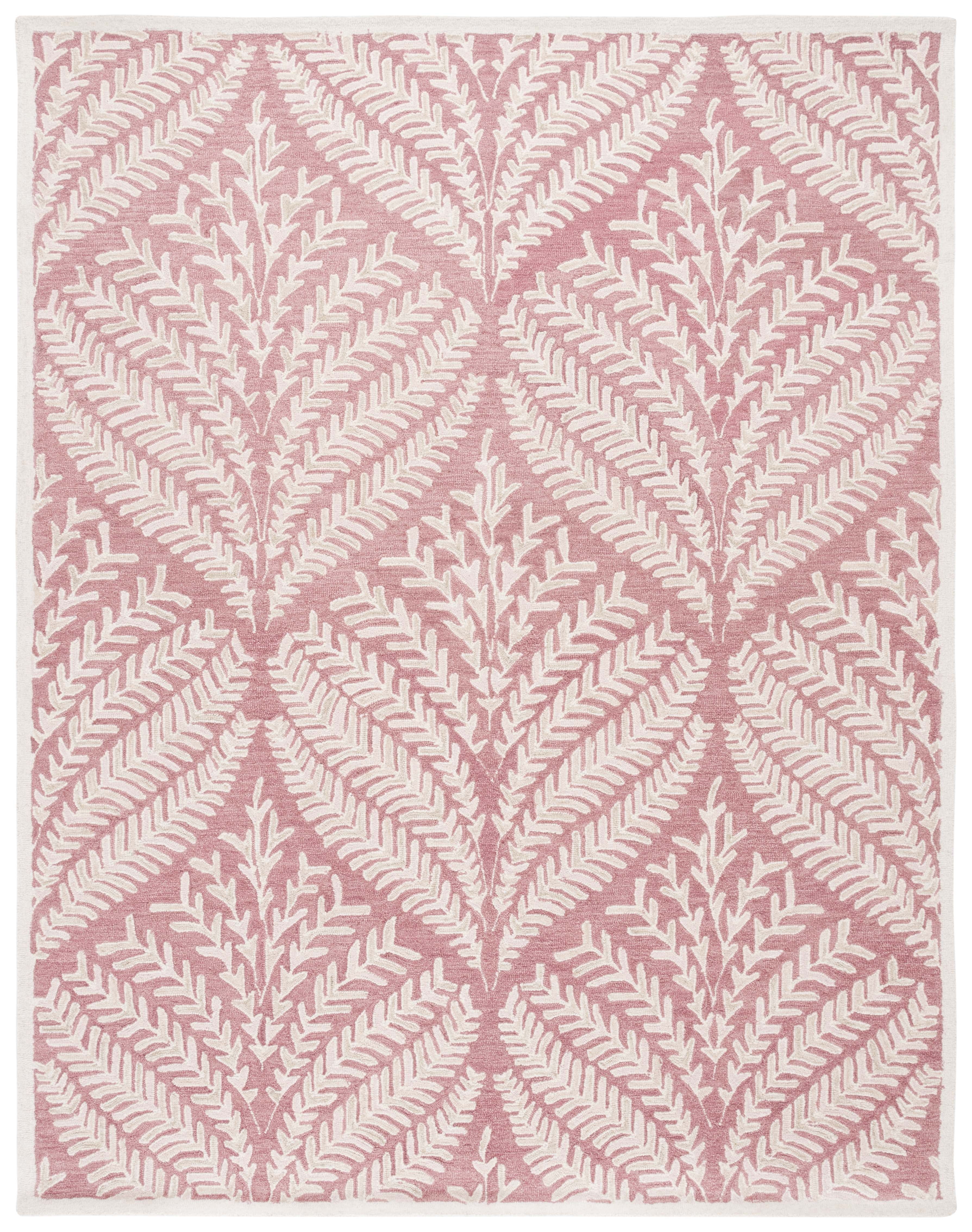 Capri Pink and Ivory Hand-Tufted Wool Area Rug, 8' x 10'