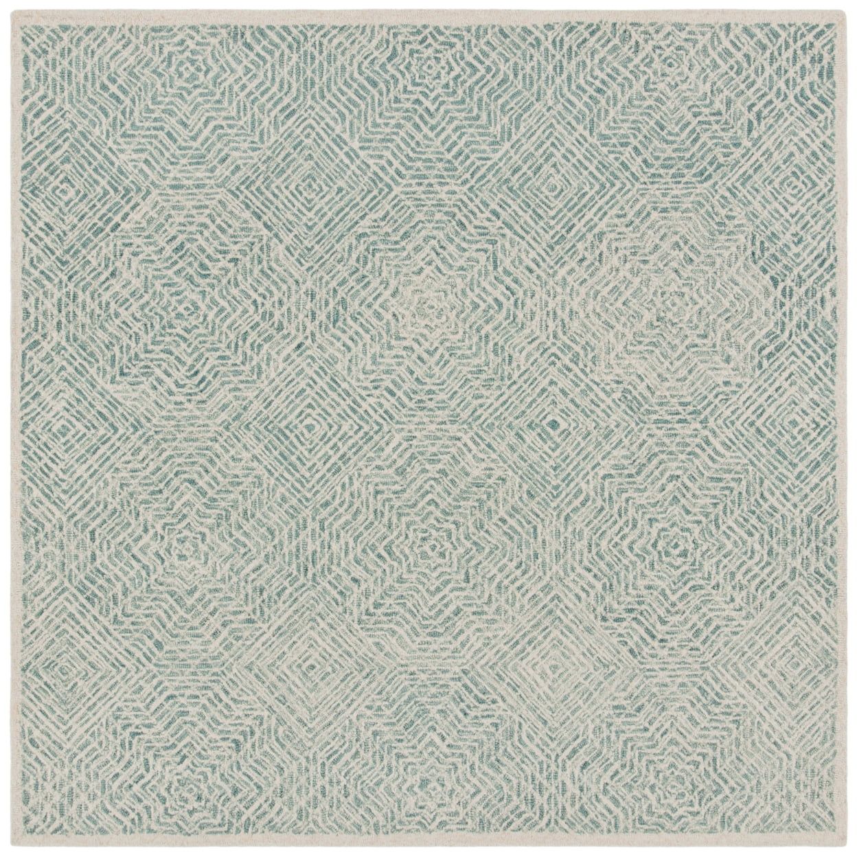 Hand-Tufted Capri Blue Wool 7' Square Area Rug