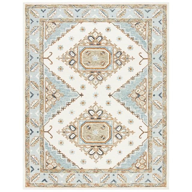 Ivory and Rust Hand-Tufted Wool 9' x 12' Area Rug