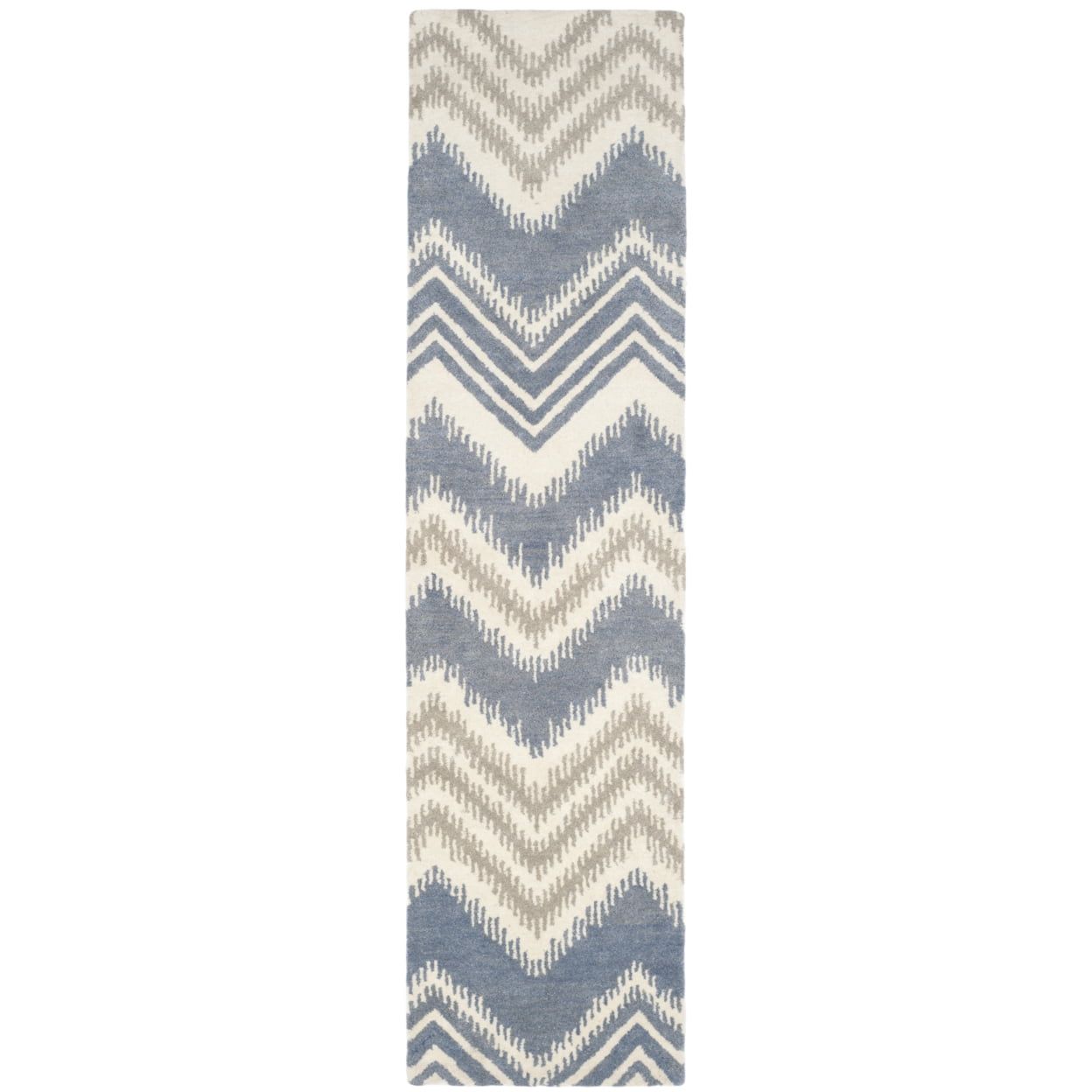 Capri Elegance Hand-Tufted Wool and Silk Blue Runner Rug