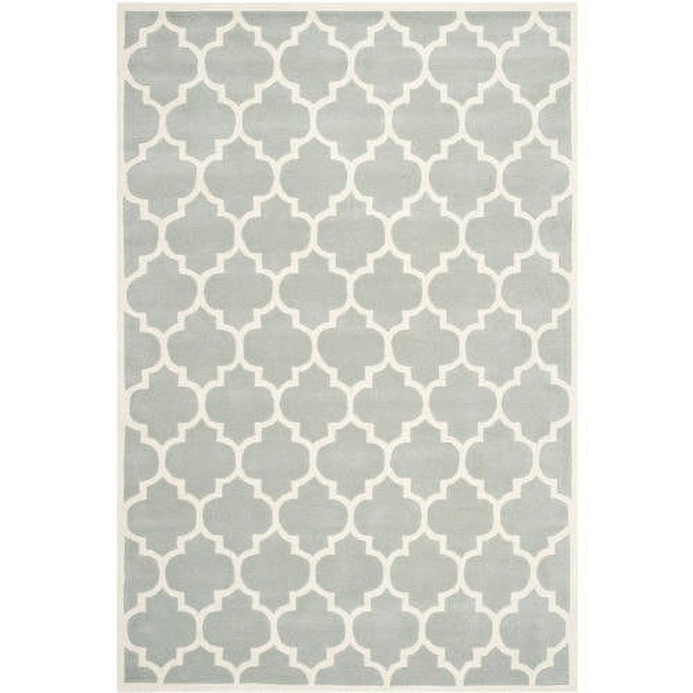 Ivory and Grey Hand-Tufted Wool Area Rug, 8' x 10'