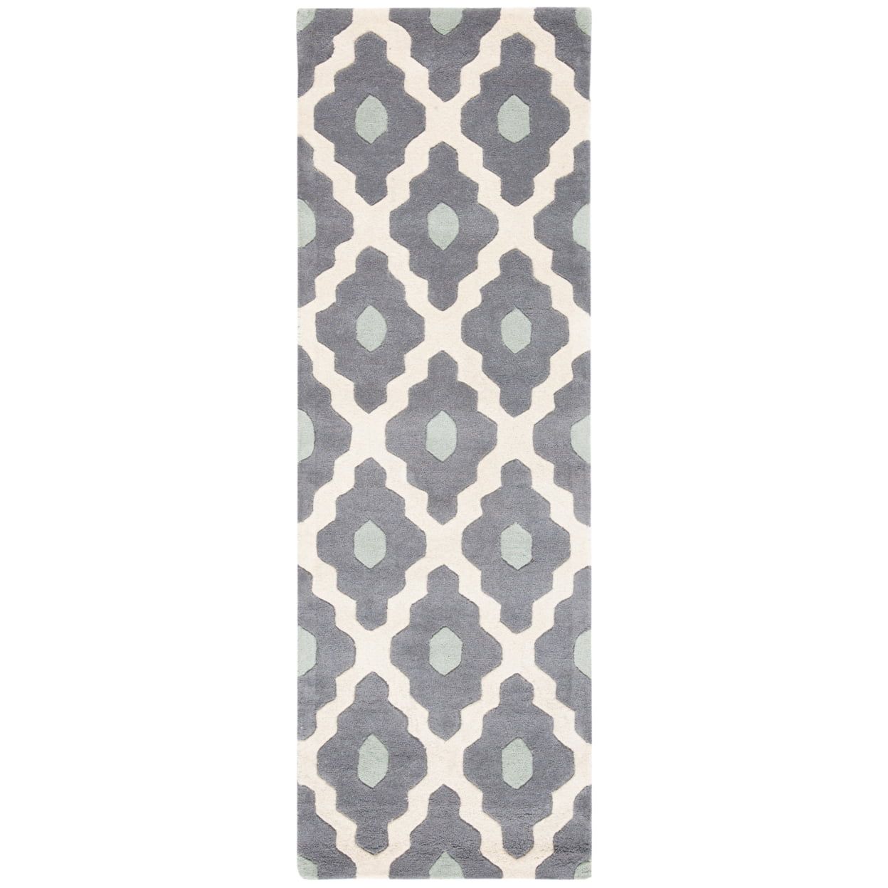 Chatham Off-White and Dark Grey Hand-Tufted Wool Runner Rug