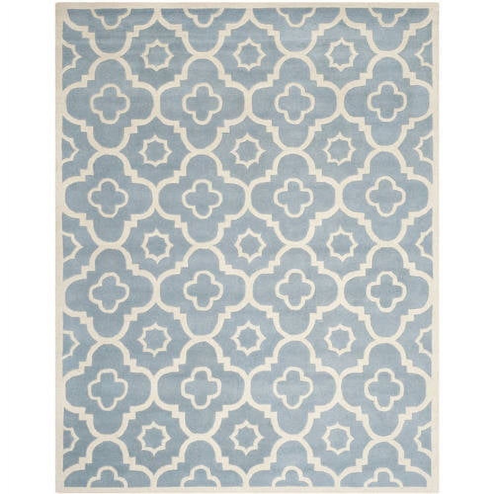 Handmade Blue and Ivory Wool Tufted 4' x 6' Rug