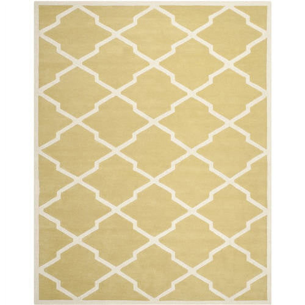 Handmade Light Gold and Ivory Wool Tufted 8' x 10' Rug