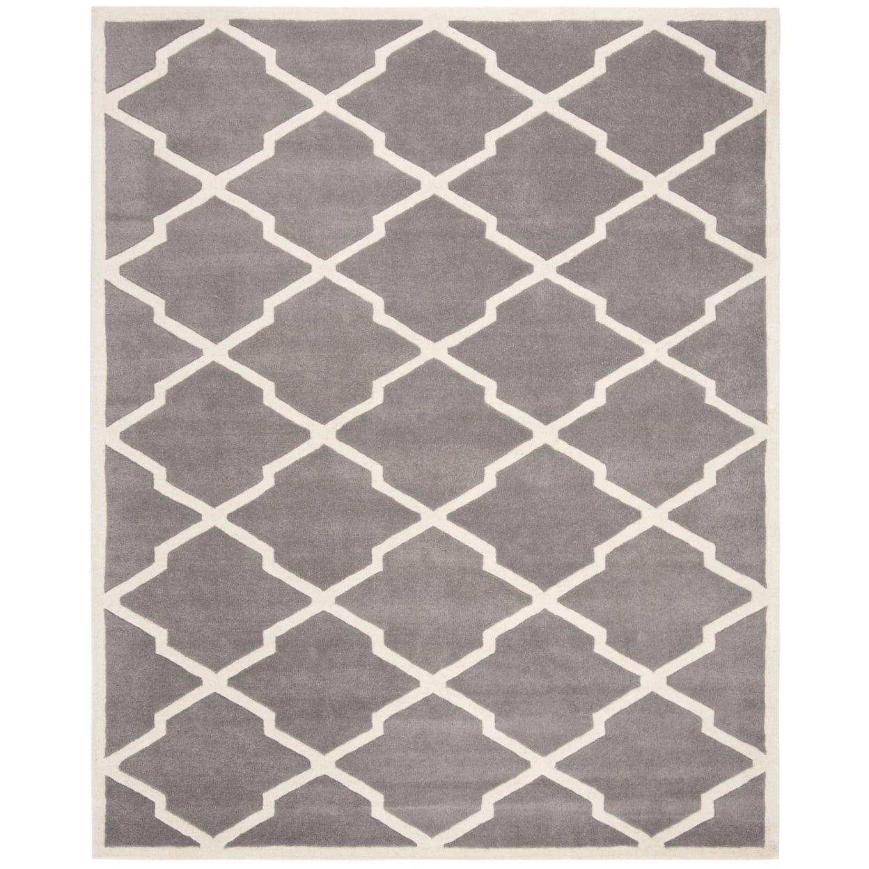 Hand-tufted Off-White Wool 5' Square Non-slip Area Rug