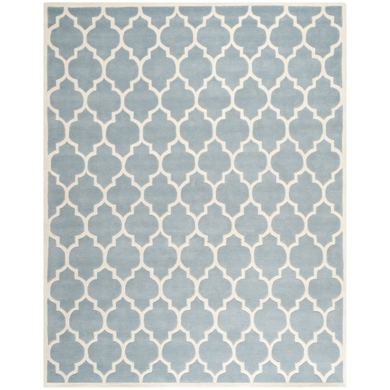 Handmade Blue Wool Tufted Area Rug