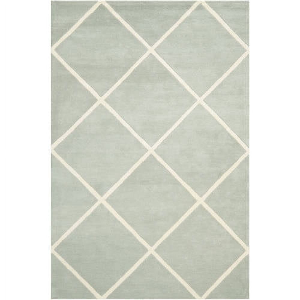 Off-White Hand-Tufted Wool Rectangular 6' x 9' Rug