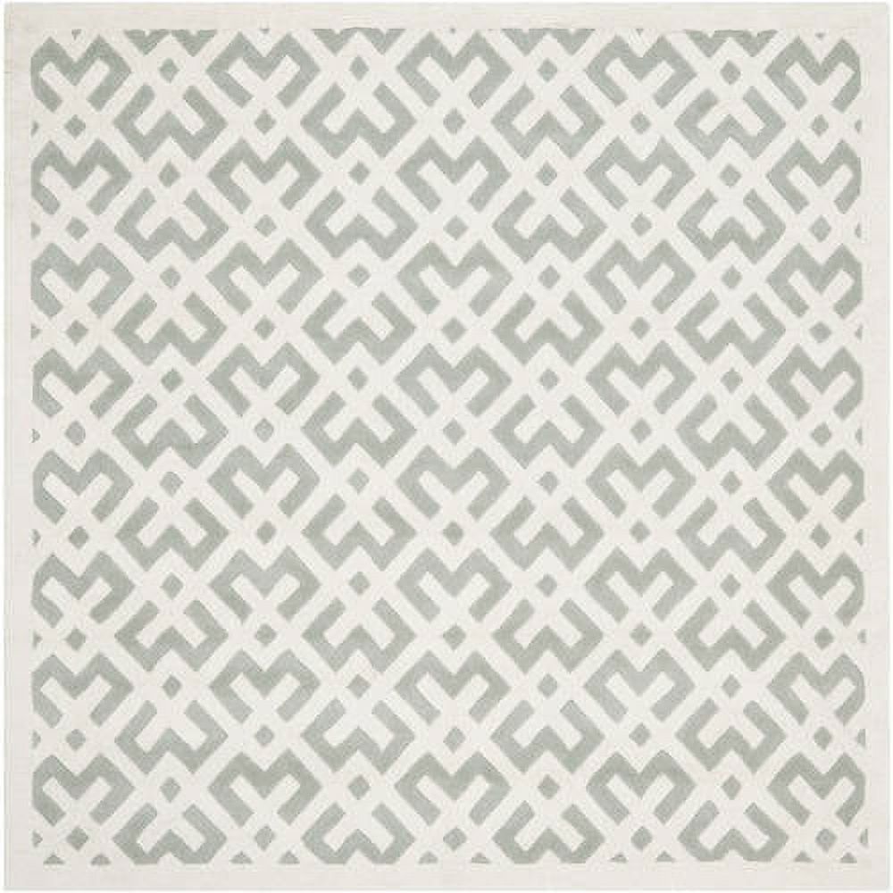 Desai Hand-Tufted Wool Off-White Quatrefoil 7' Square Rug