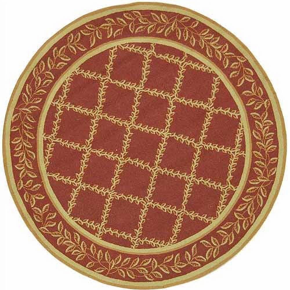 Handmade Round Rust and Gold Wool Area Rug