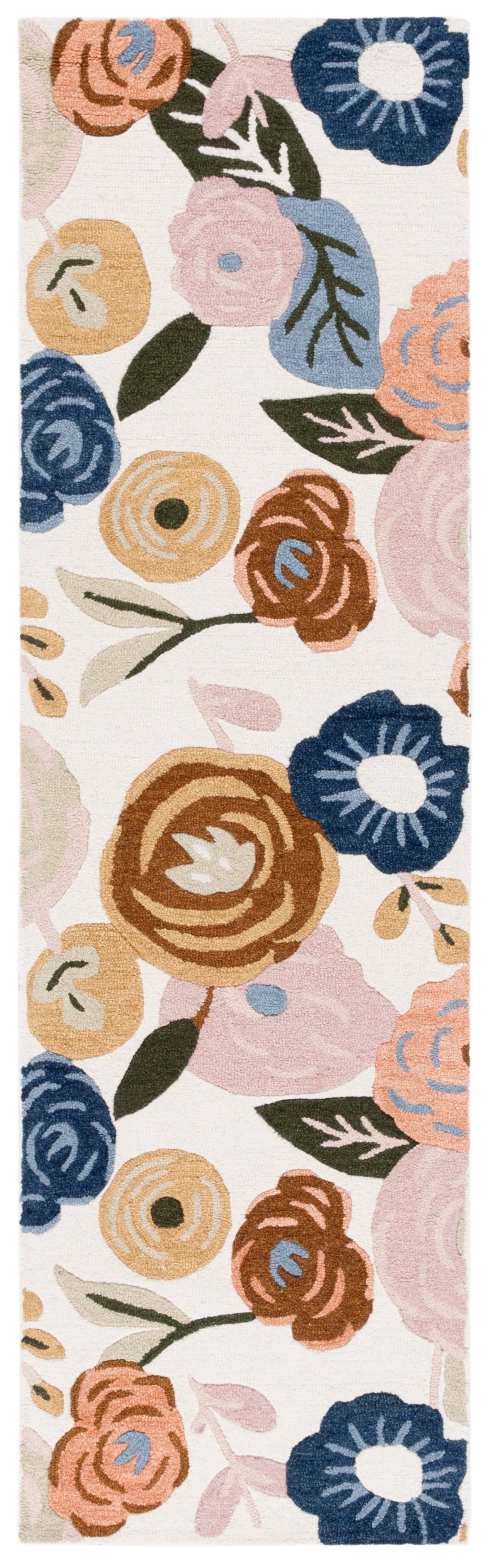 SAFAVIEH Chelsea Florence Floral Runner Rug, Ivory/Pink, 2'3" x 8'