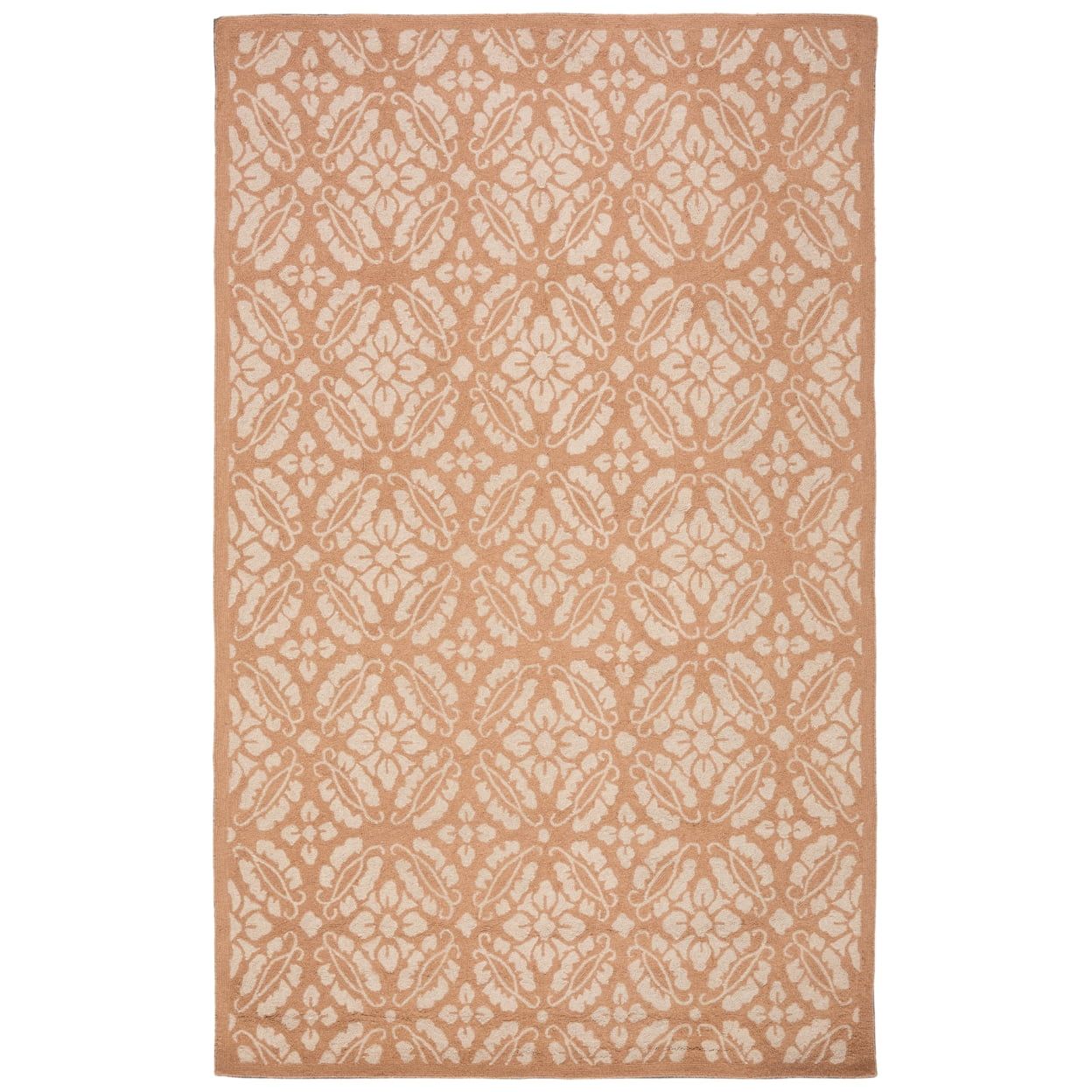 Blush Rectangular Handmade Wool Area Rug, 5'3" x 8'3"